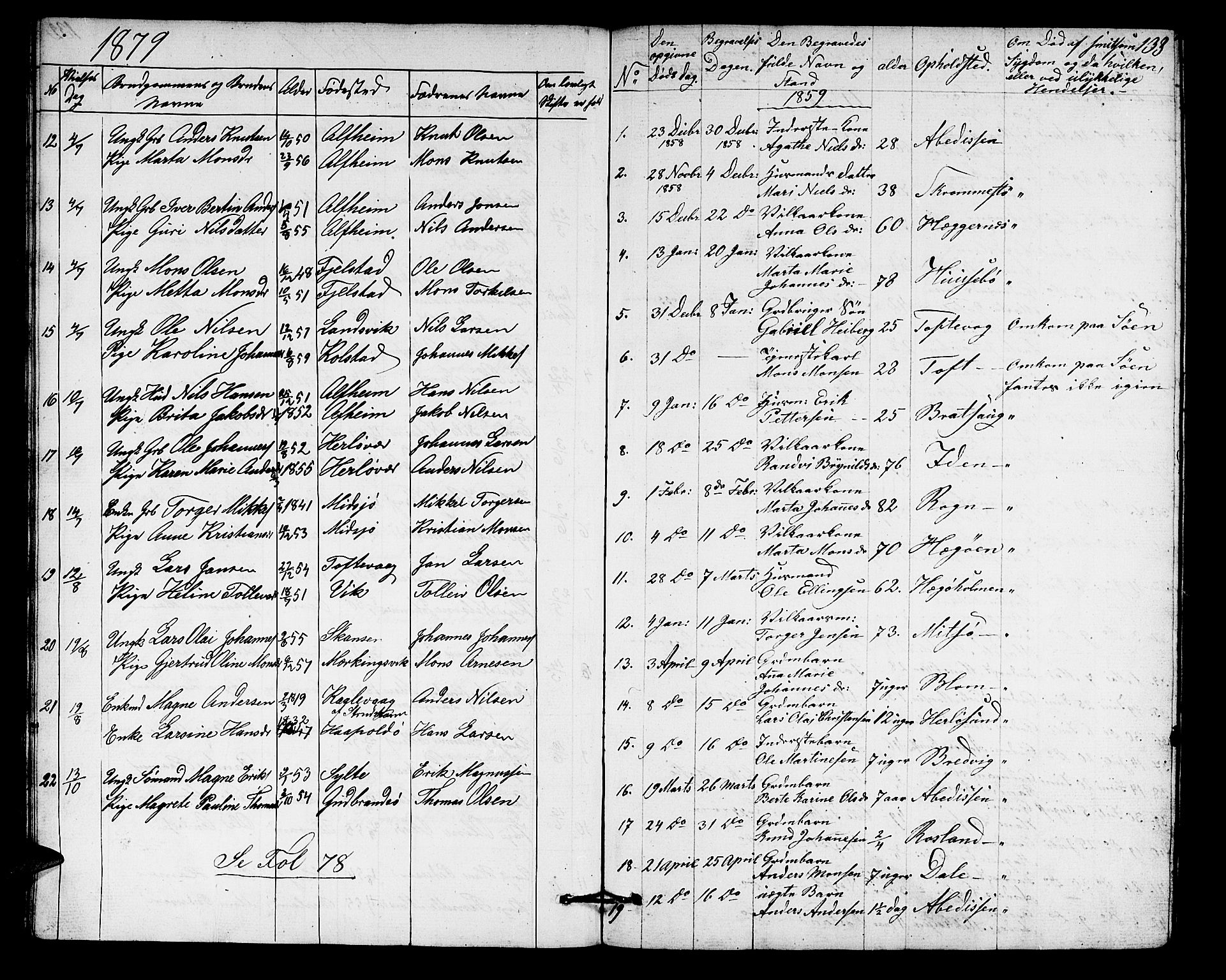 Herdla Sokneprestembete, AV/SAB-A-75701/H/Hab: Klokkerbok nr. A 1, 1859-1880, s. 133
