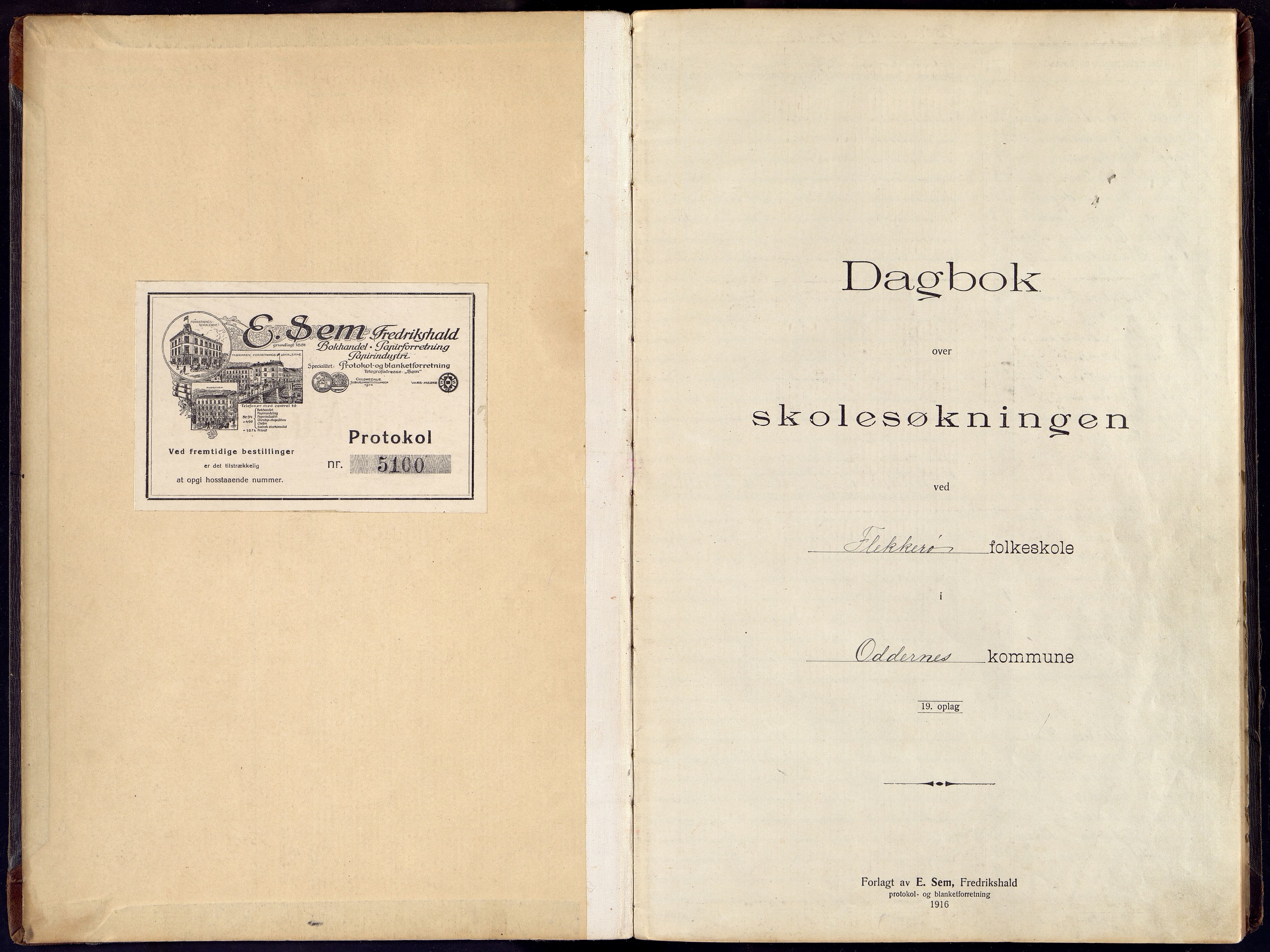 Oddernes kommune - Ytre Flekkerøy/Flekkerøy skolekrets, ARKSOR/1001OD553/I/Ia/L0008: Dagbok - Flekkerøy skolekrets, 1917-1924