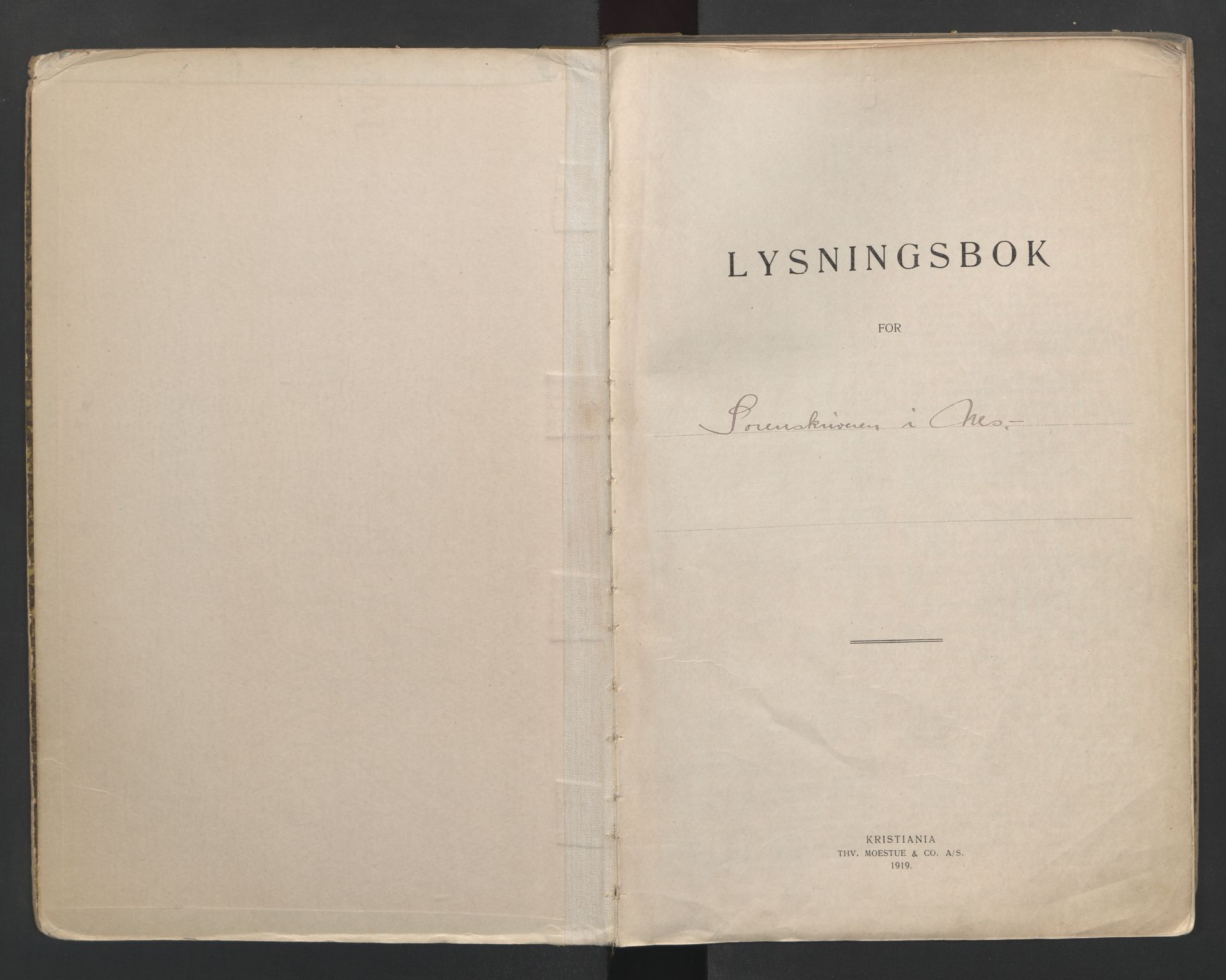 Nes tingrett, AV/SAO-A-10548/L/Lb/L0001: Lysingsbok, 1919-1967