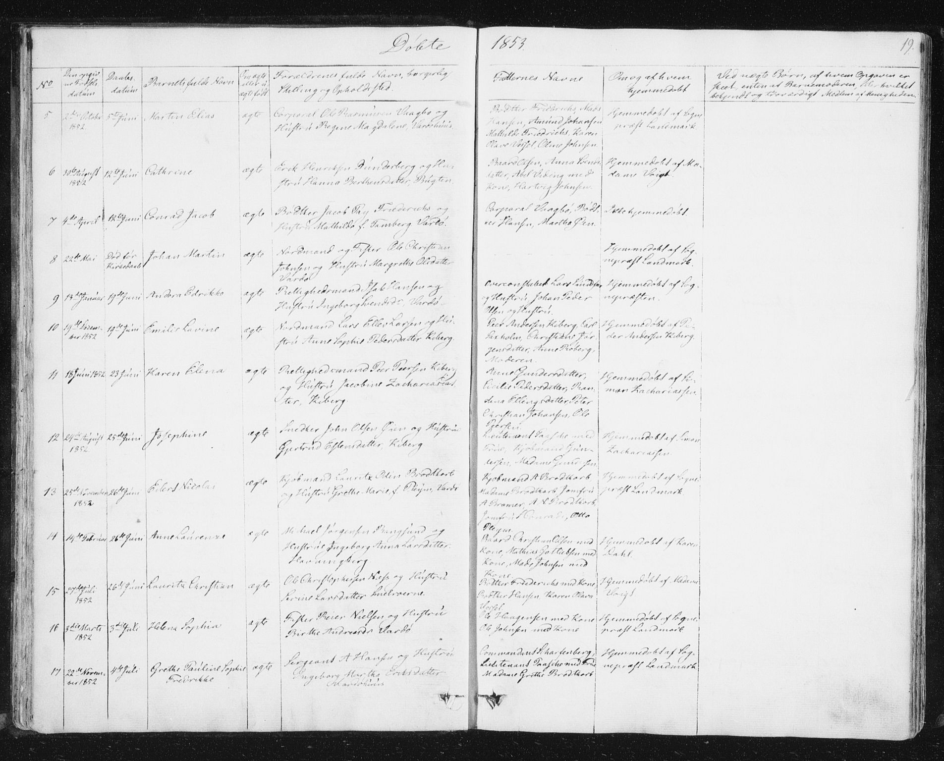 Vardø sokneprestkontor, AV/SATØ-S-1332/H/Ha/L0003kirke: Ministerialbok nr. 3, 1843-1861, s. 19