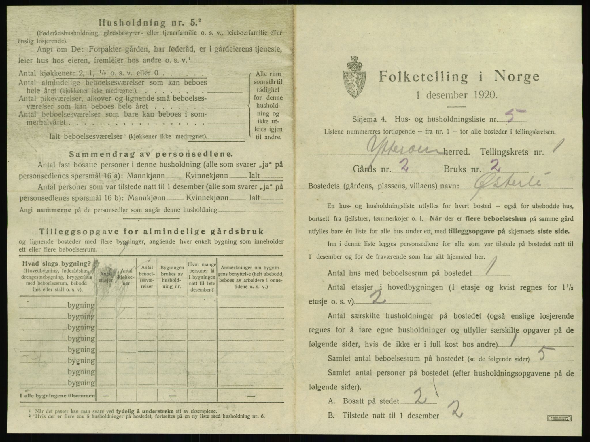 SAT, Folketelling 1920 for 1722 Ytterøy herred, 1920, s. 25