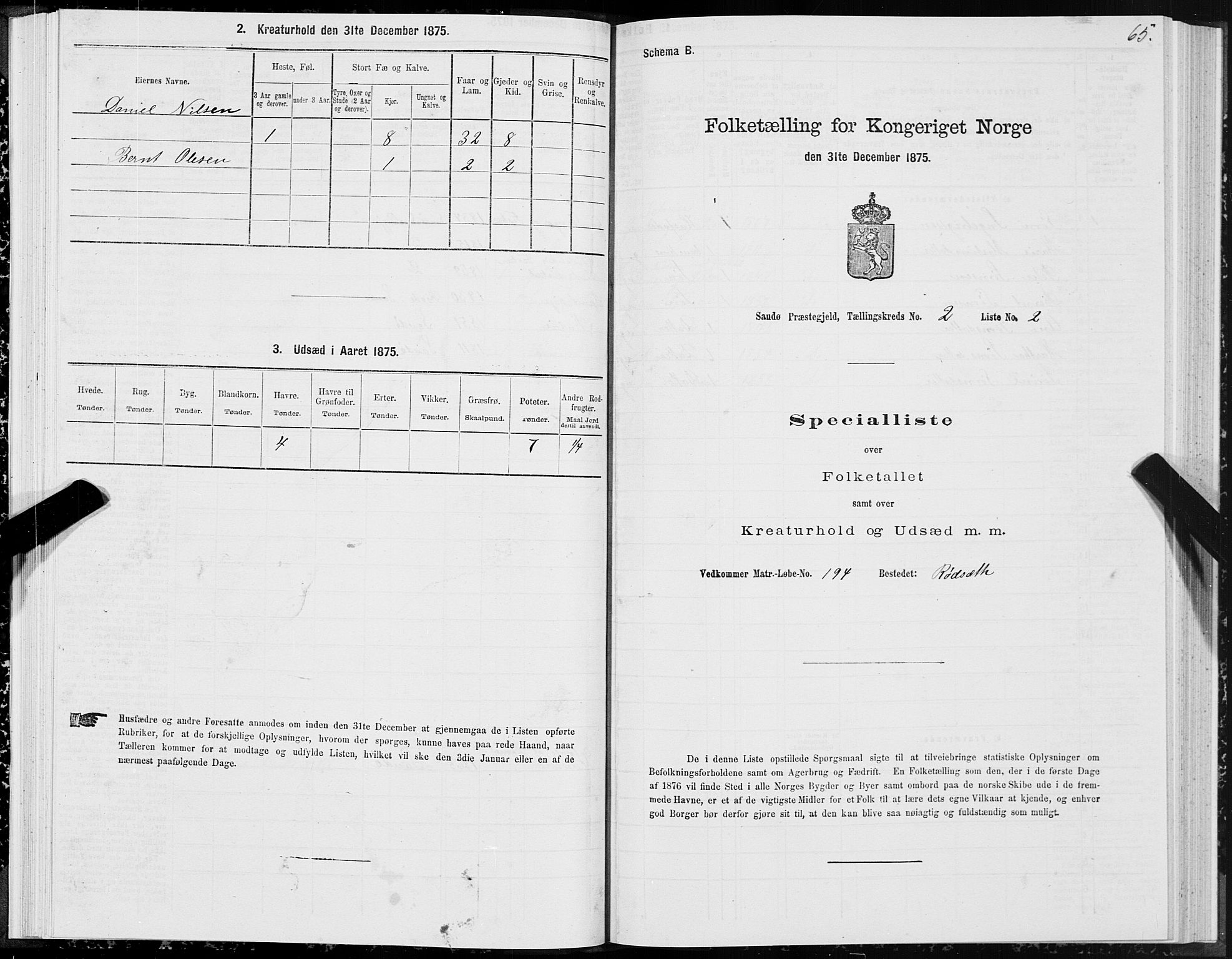 SAT, Folketelling 1875 for 1514P Sande prestegjeld, 1875, s. 1065