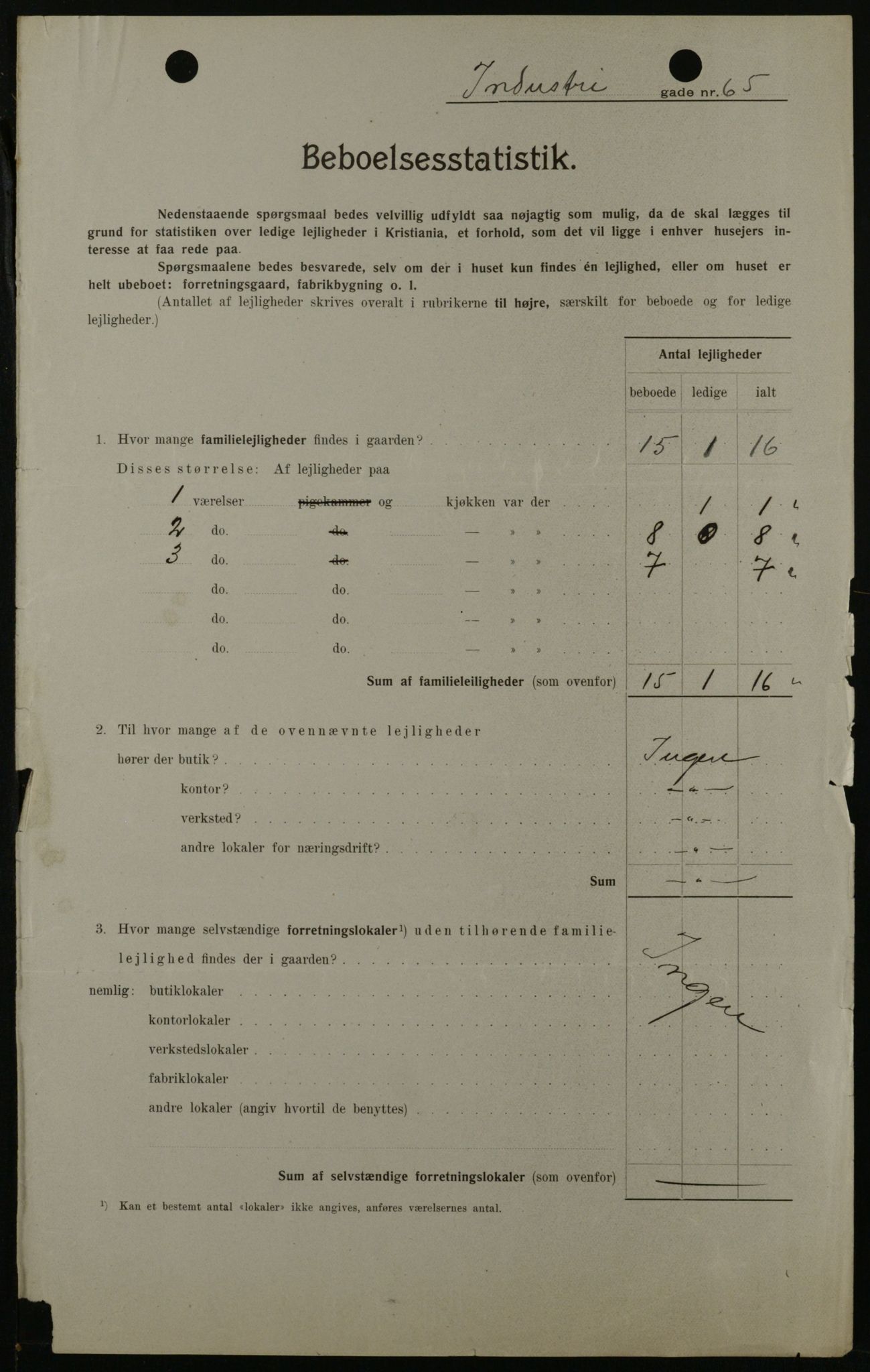 OBA, Kommunal folketelling 1.2.1908 for Kristiania kjøpstad, 1908, s. 39248
