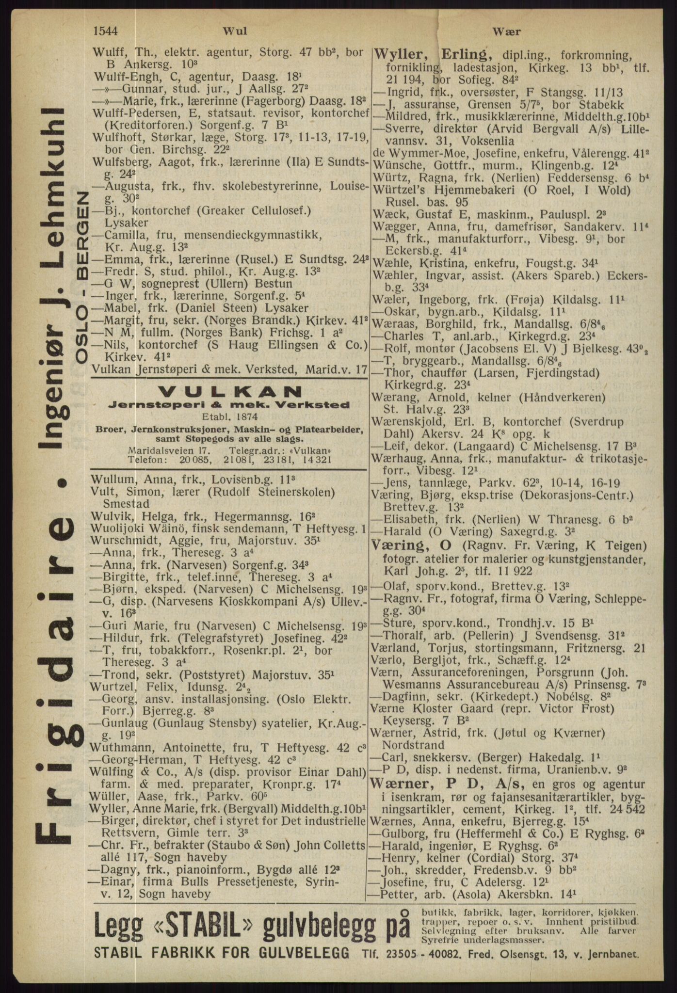 Kristiania/Oslo adressebok, PUBL/-, 1936, s. 1544