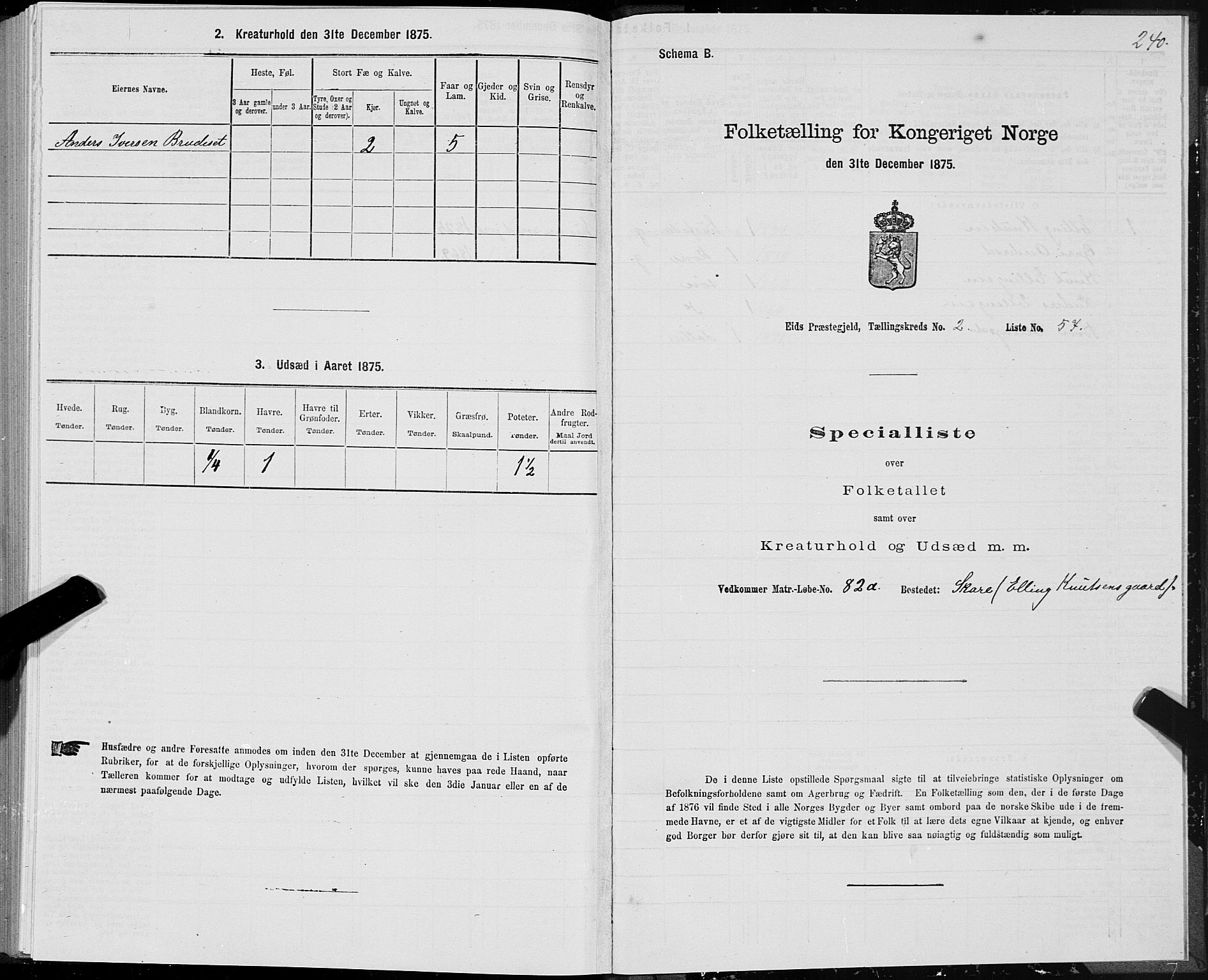 SAT, Folketelling 1875 for 1538P Eid prestegjeld, 1875, s. 1240