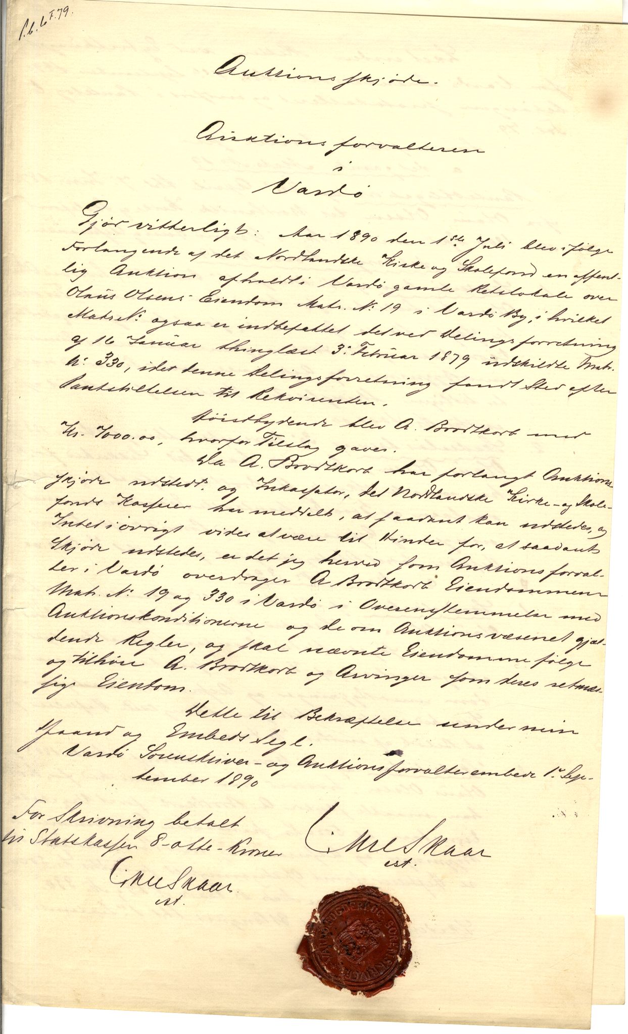 Brodtkorb handel A/S, VAMU/A-0001/Q/Qb/L0001: Skjøter og grunnbrev i Vardø by, 1822-1943, s. 213