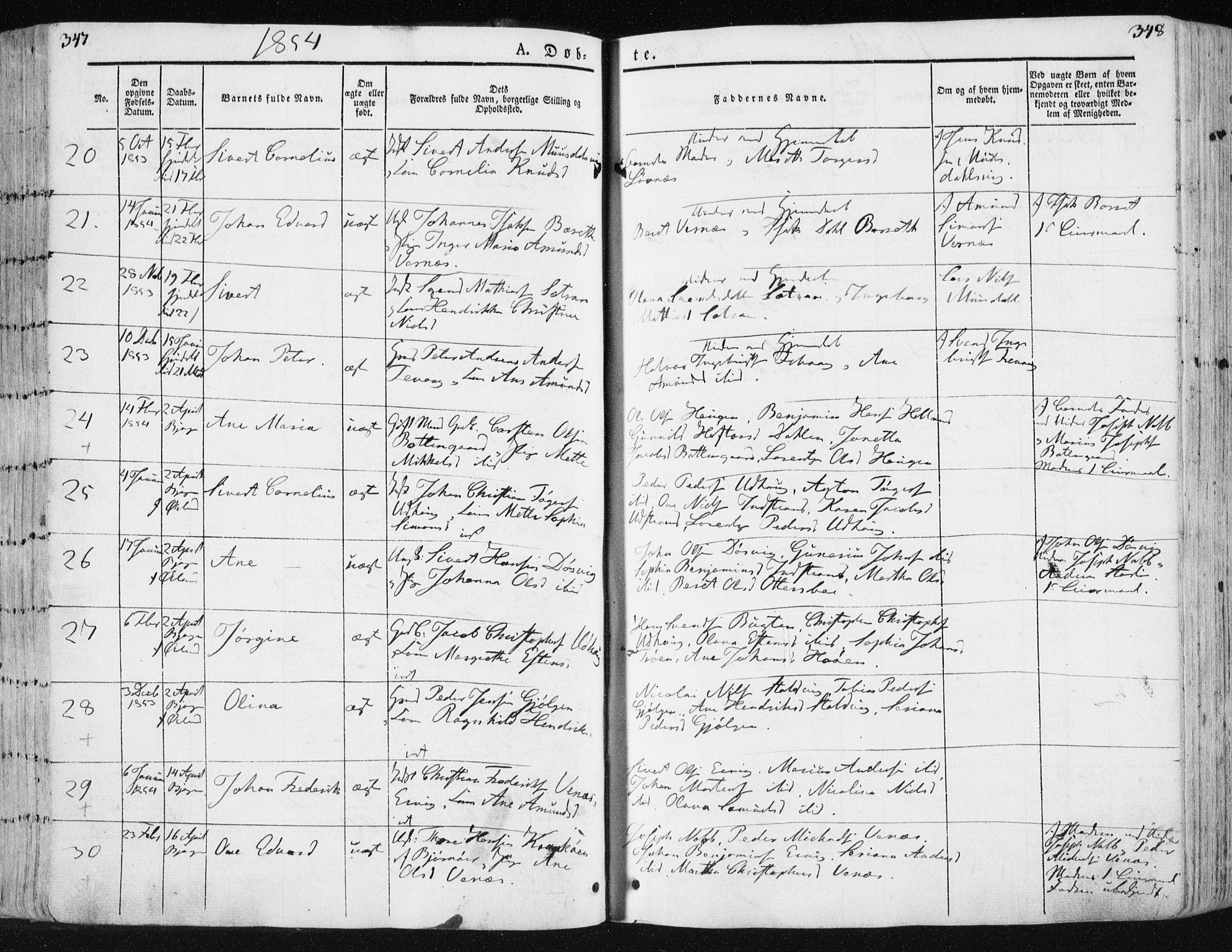 Ministerialprotokoller, klokkerbøker og fødselsregistre - Sør-Trøndelag, AV/SAT-A-1456/659/L0736: Ministerialbok nr. 659A06, 1842-1856, s. 347-348