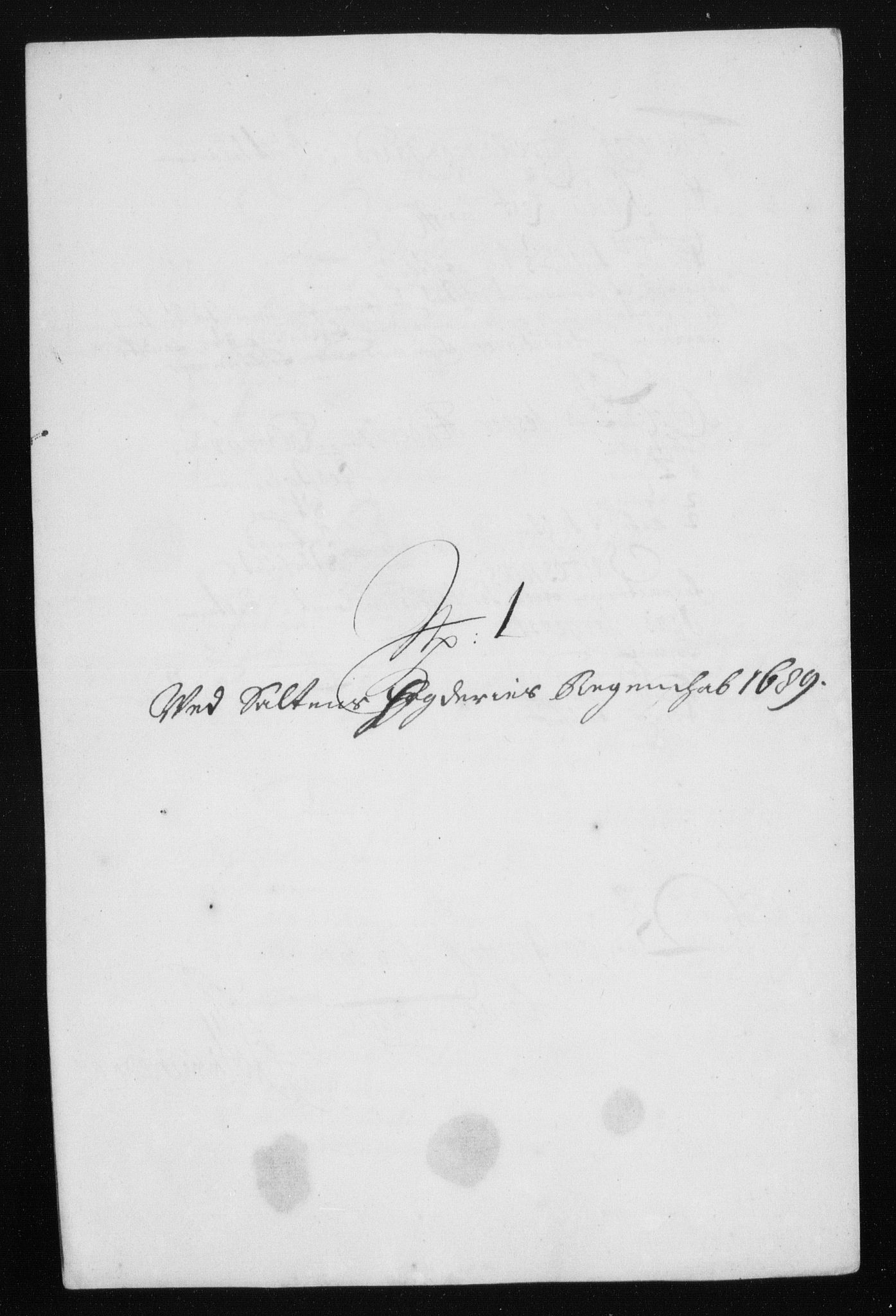 Rentekammeret inntil 1814, Reviderte regnskaper, Stiftamtstueregnskaper, Trondheim stiftamt og Nordland amt, AV/RA-EA-6044/R/Rh/L0013: Nordland amt, 1689