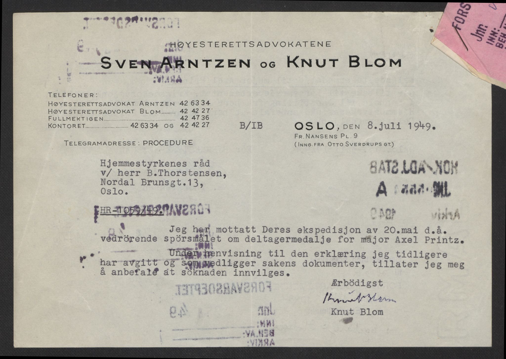 Forsvarsdepartementet, arkivet 1940-1945, AV/RA-RAFA-2062, 1940-1945, s. 687