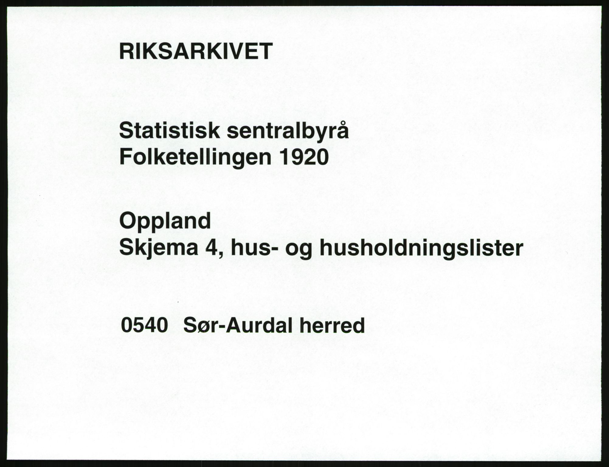 SAH, Folketelling 1920 for 0540 Sør-Aurdal herred, 1920, s. 61