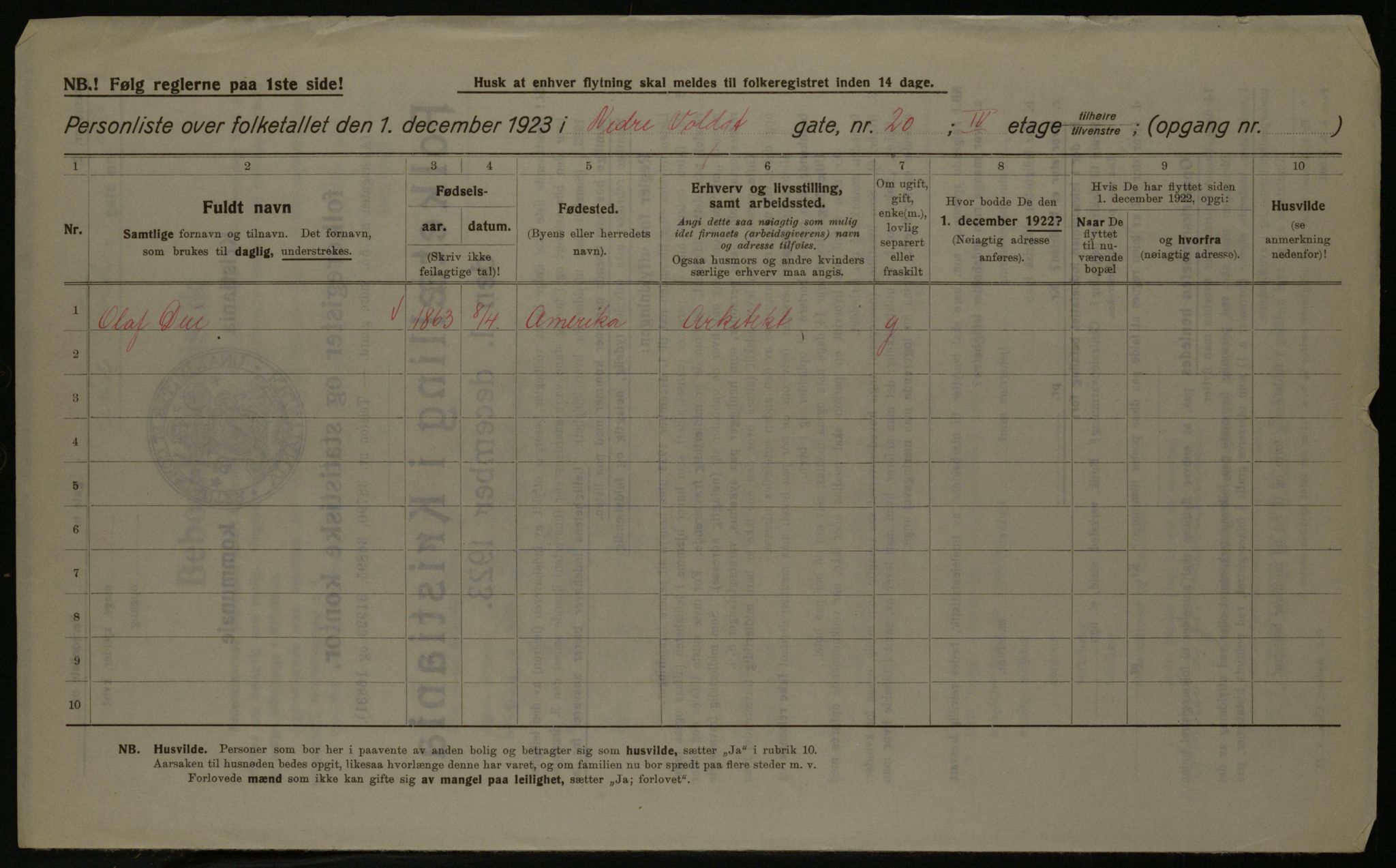 OBA, Kommunal folketelling 1.12.1923 for Kristiania, 1923, s. 76649