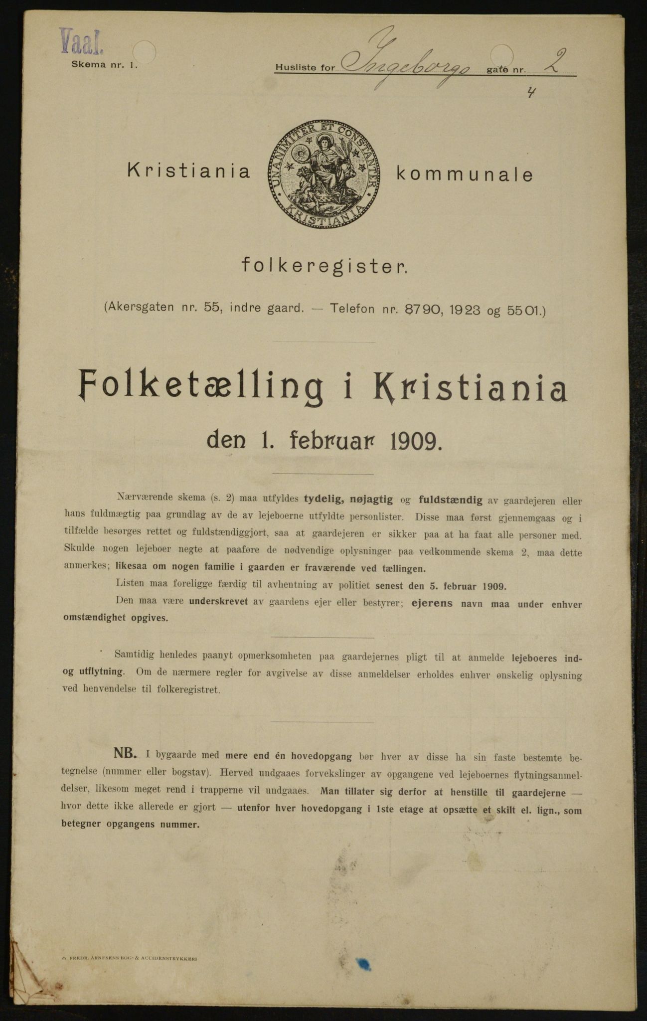 OBA, Kommunal folketelling 1.2.1909 for Kristiania kjøpstad, 1909, s. 39948