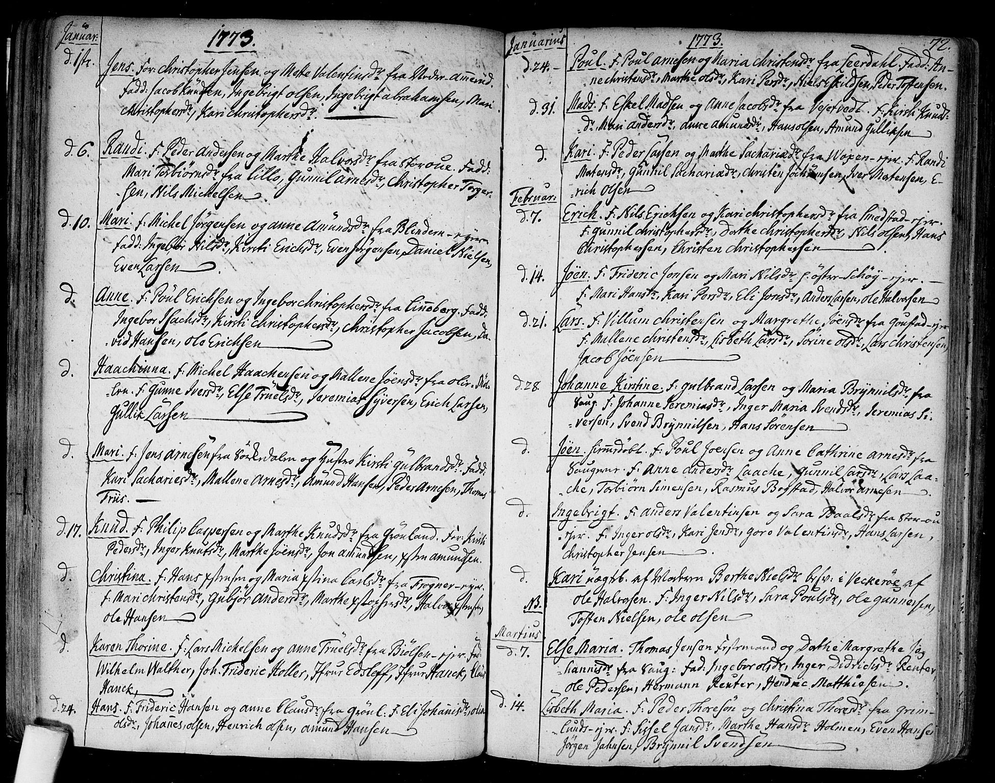 Aker prestekontor kirkebøker, SAO/A-10861/F/L0009: Ministerialbok nr. 9, 1765-1785, s. 72