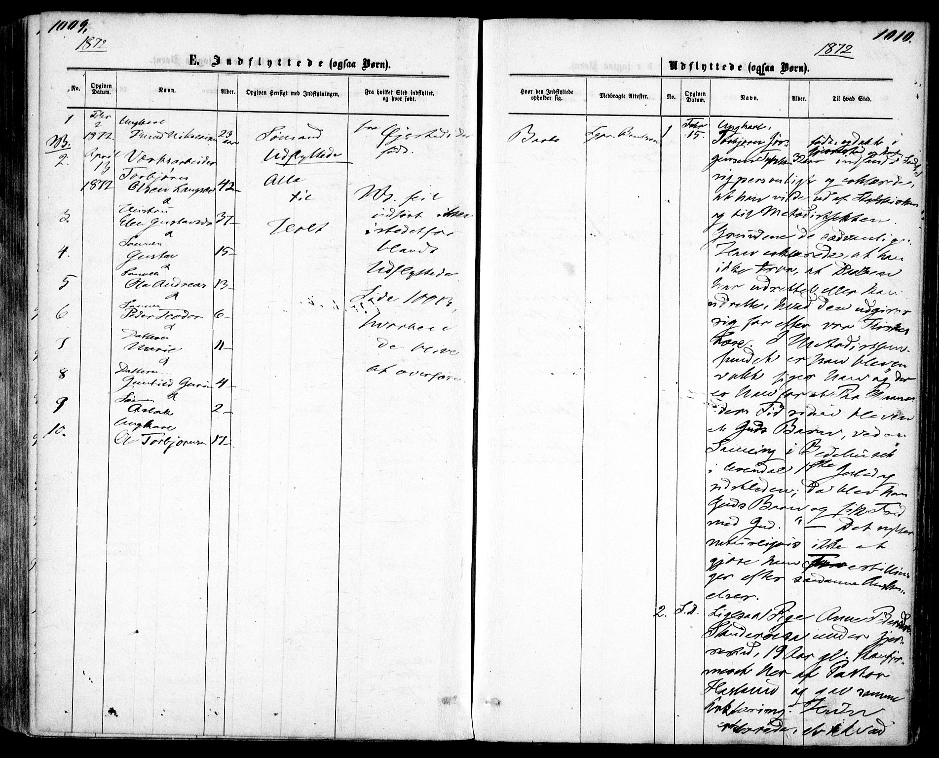 Tromøy sokneprestkontor, SAK/1111-0041/F/Fa/L0008: Ministerialbok nr. A 8, 1870-1877, s. 1009-1010
