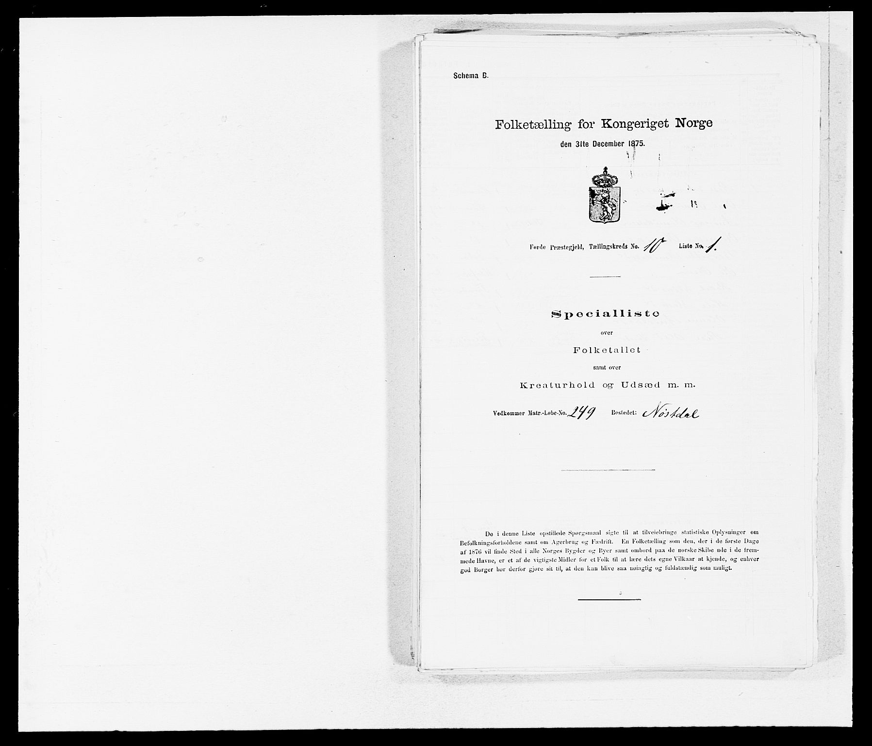 SAB, Folketelling 1875 for 1432P Førde prestegjeld, 1875, s. 1163