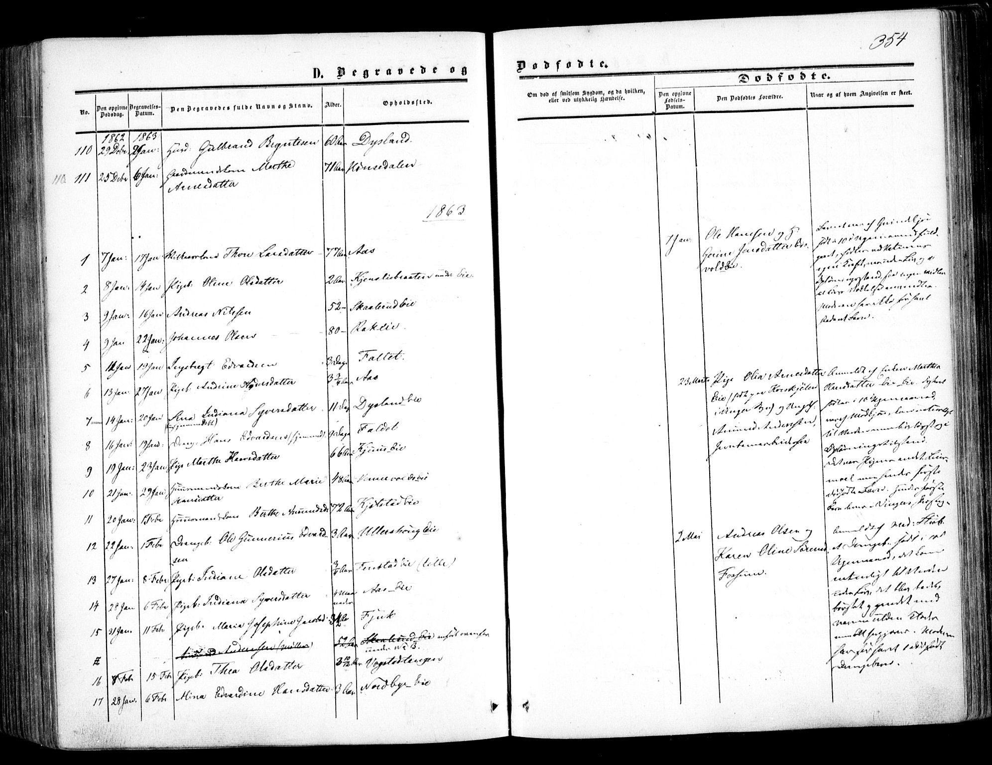Nes prestekontor Kirkebøker, SAO/A-10410/F/Fa/L0008: Ministerialbok nr. I 8, 1859-1874, s. 354