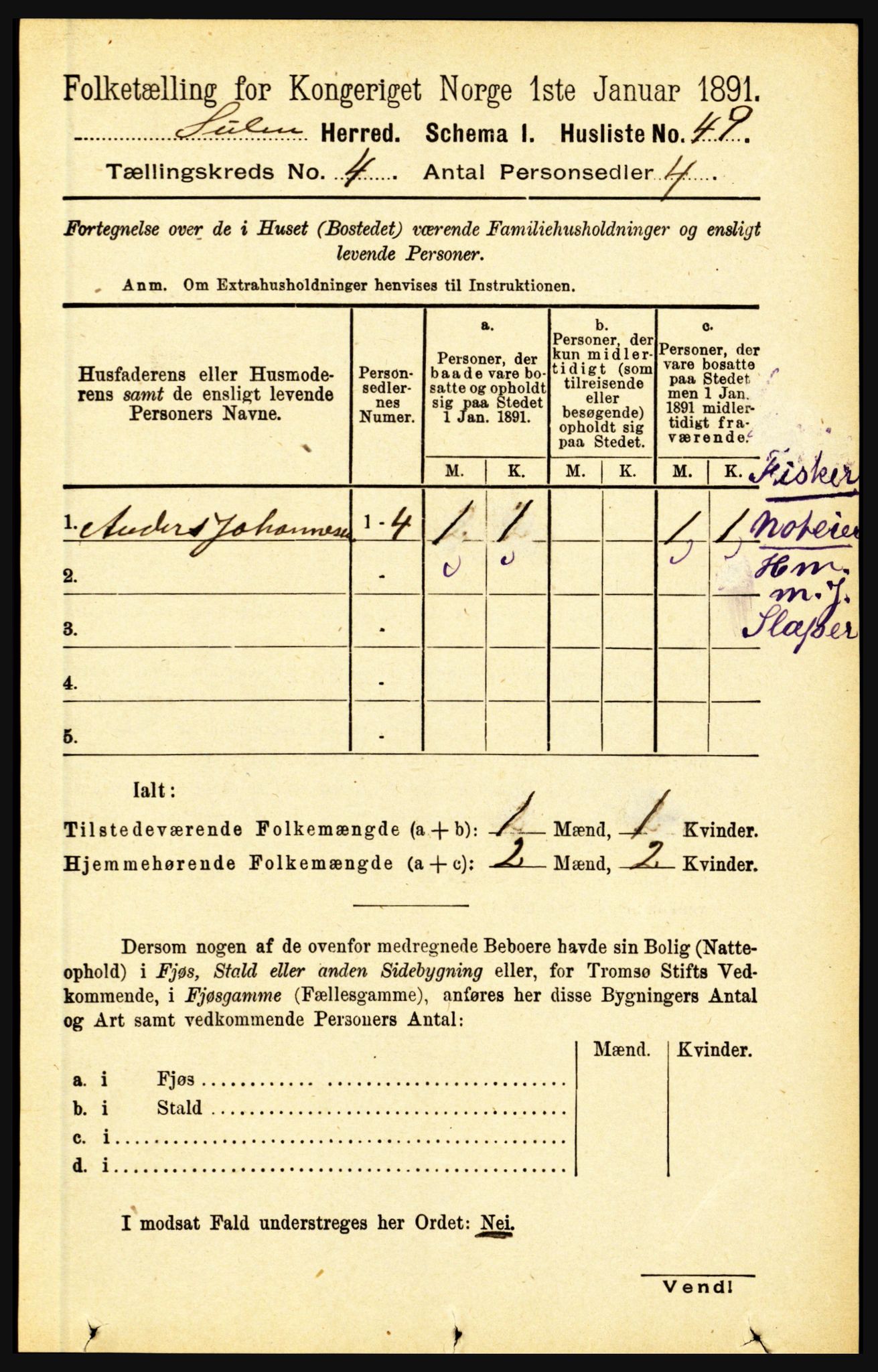 RA, Folketelling 1891 for 1412 Solund herred, 1891, s. 1579