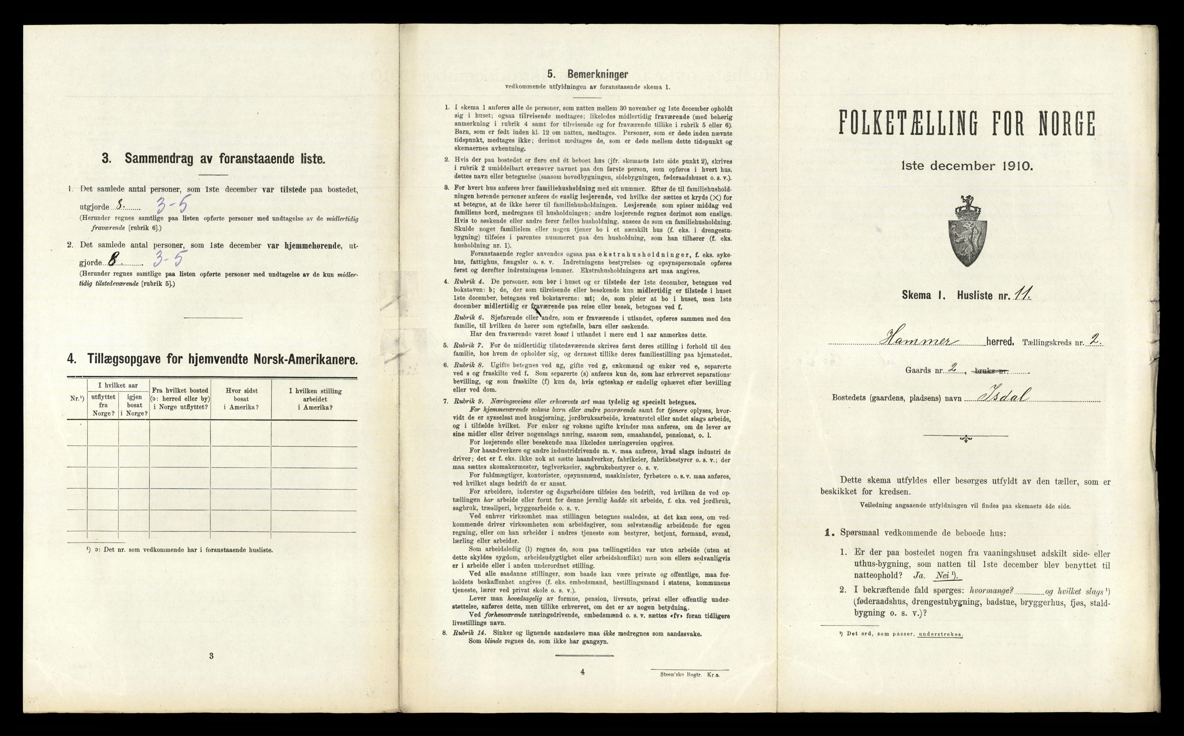 RA, Folketelling 1910 for 1254 Hamre herred, 1910, s. 94