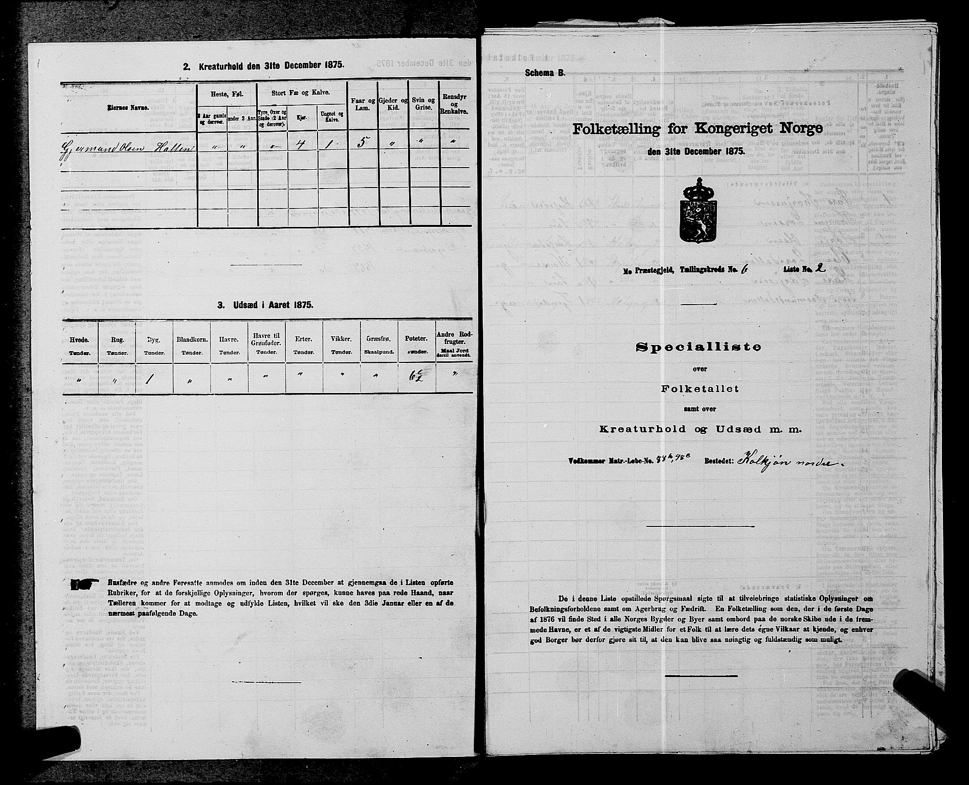 SAKO, Folketelling 1875 for 0832P Mo prestegjeld, 1875, s. 446