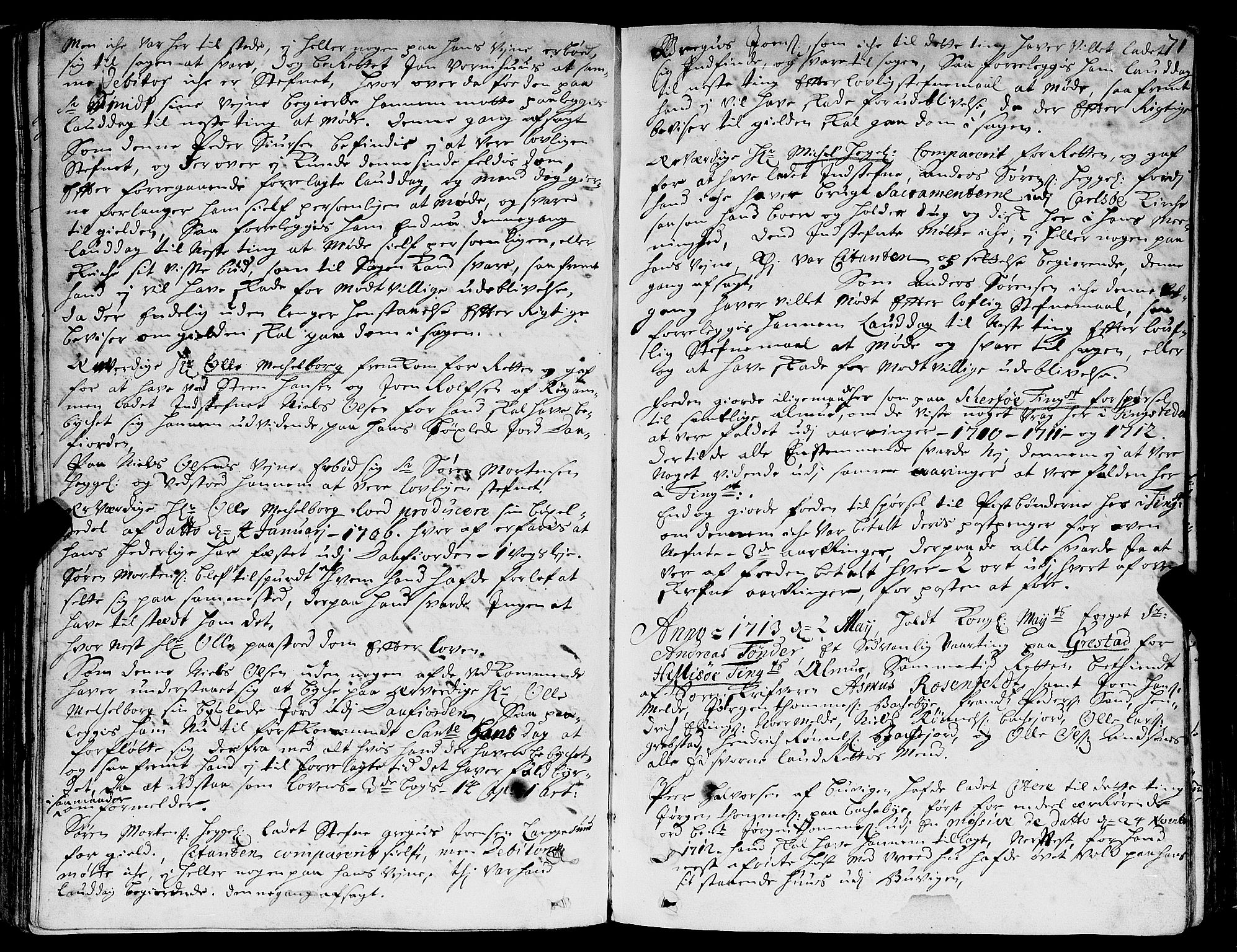 Sorenskriveren i Tromsø (-1755), SATØ/S-0262, 1707-1728, s. 70b-71a