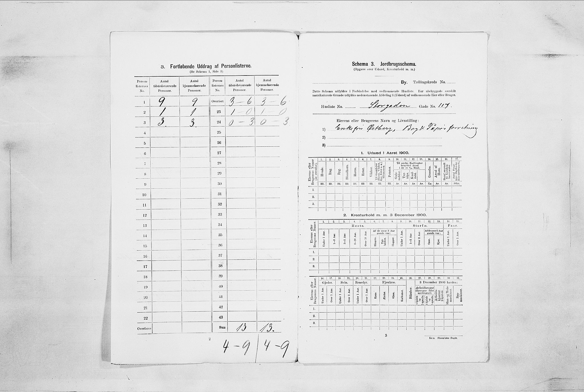 SAO, Folketelling 1900 for 0103 Fredrikstad kjøpstad, 1900