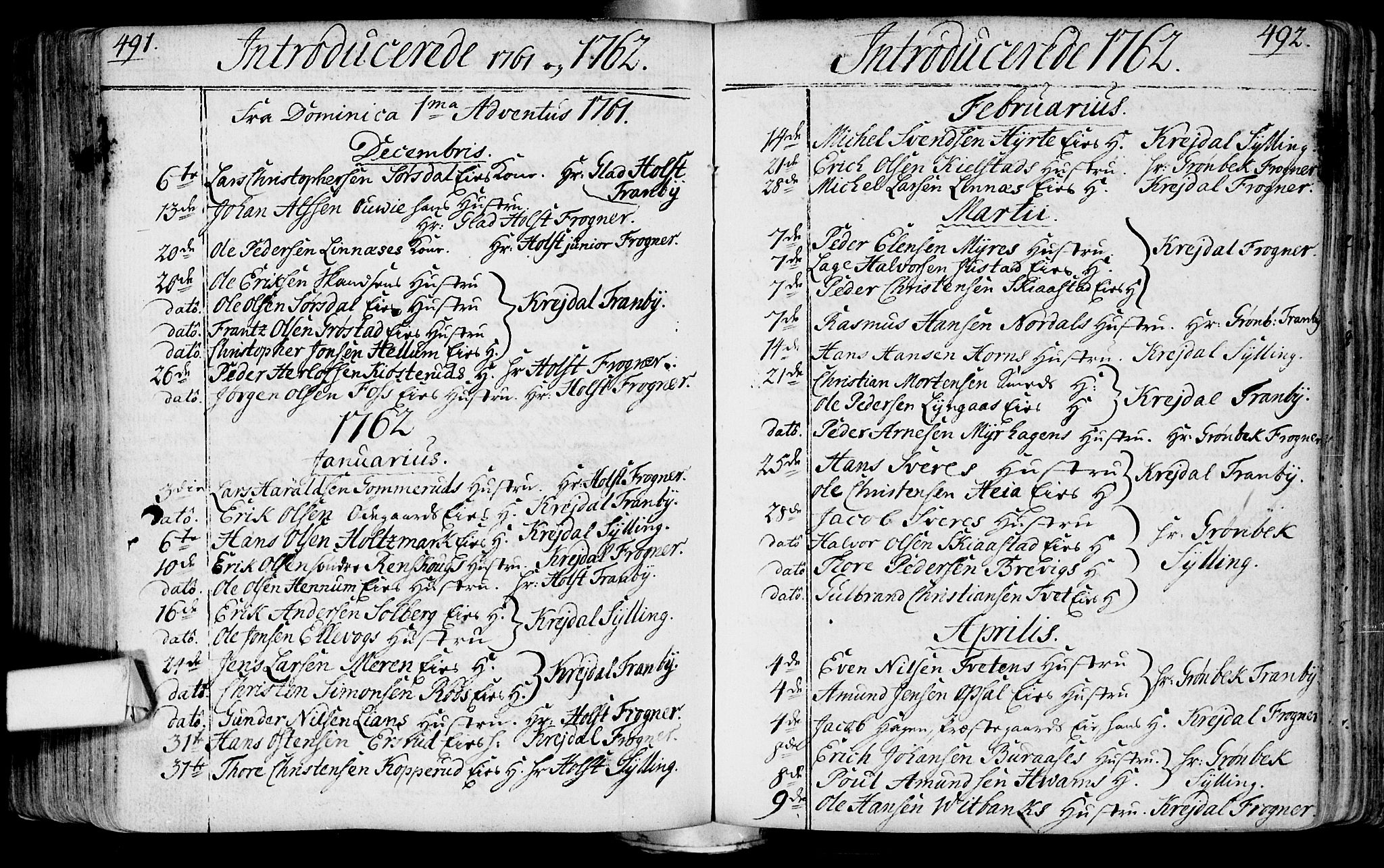 Lier kirkebøker, SAKO/A-230/F/Fa/L0004: Ministerialbok nr. I 4, 1749-1764, s. 491-492
