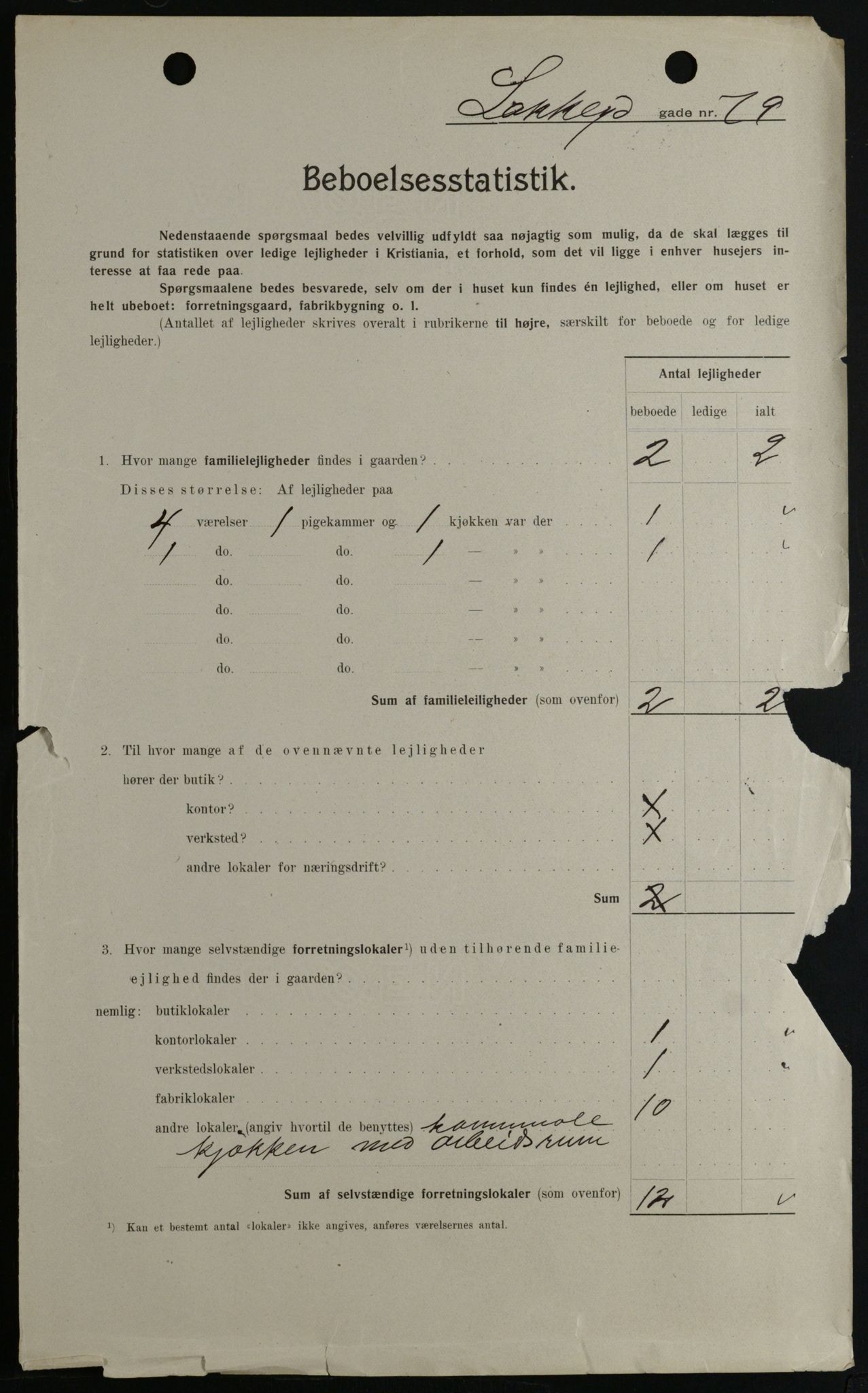 OBA, Kommunal folketelling 1.2.1908 for Kristiania kjøpstad, 1908, s. 50499