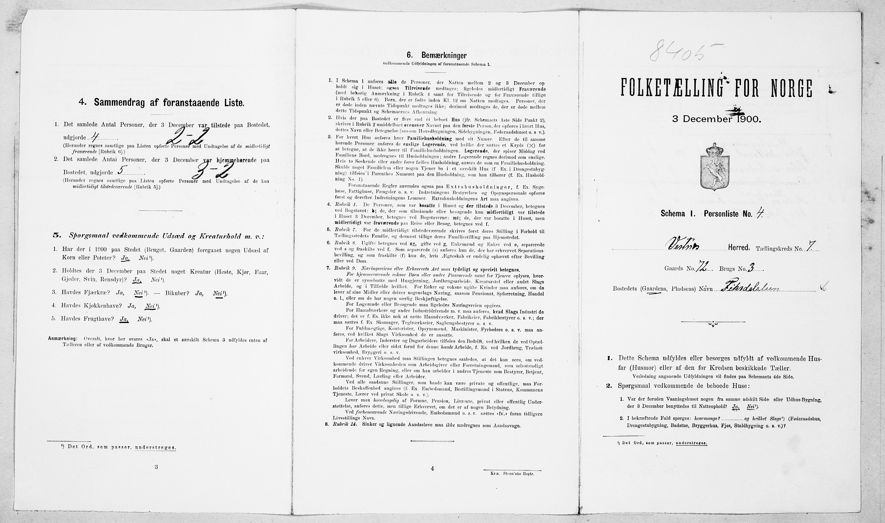 SAT, Folketelling 1900 for 1535 Vestnes herred, 1900, s. 685