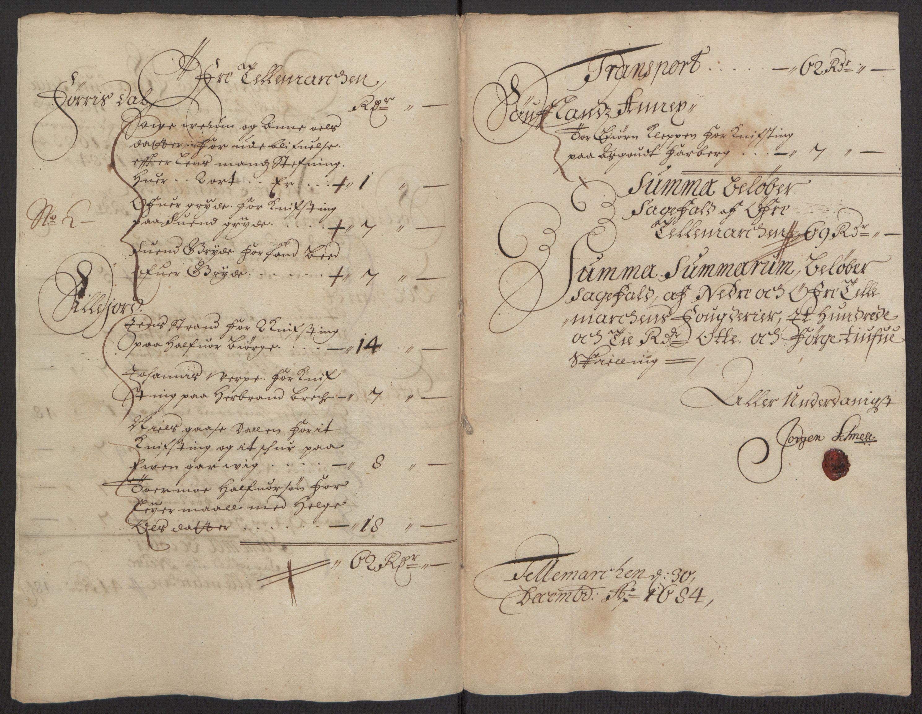 Rentekammeret inntil 1814, Reviderte regnskaper, Fogderegnskap, RA/EA-4092/R35/L2081: Fogderegnskap Øvre og Nedre Telemark, 1680-1684, s. 64