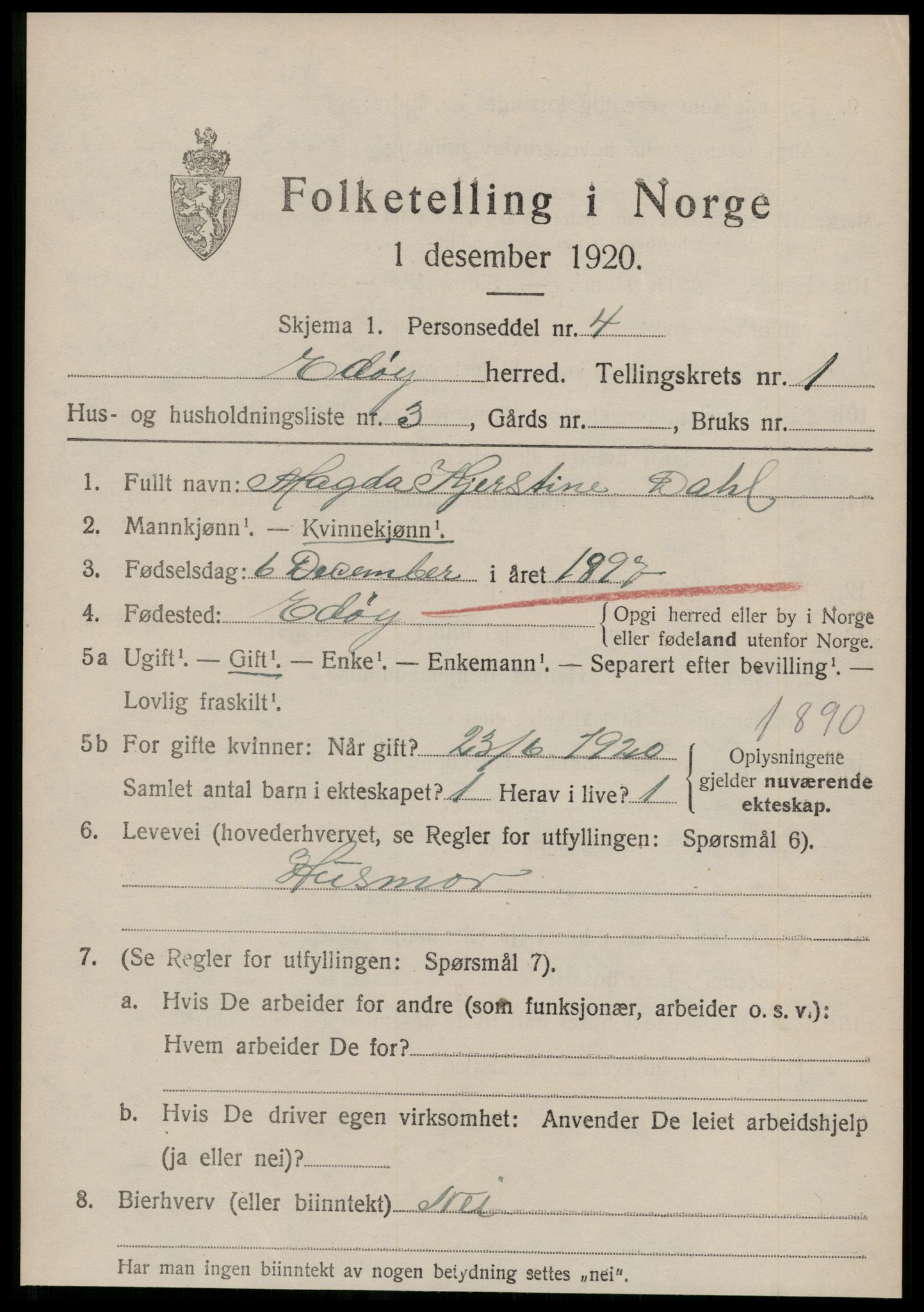 SAT, Folketelling 1920 for 1573 Edøy herred, 1920, s. 390