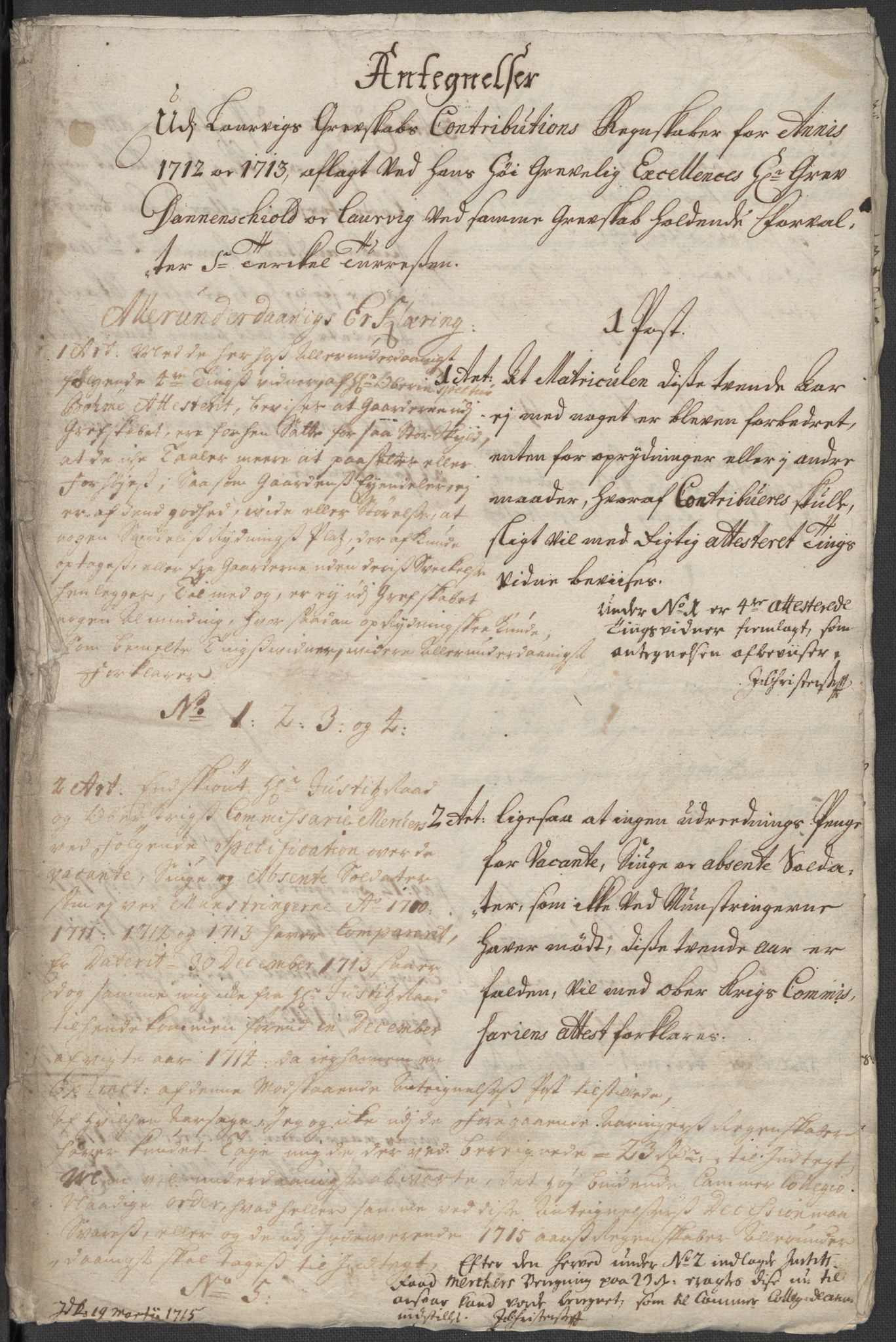 Rentekammeret inntil 1814, Reviderte regnskaper, Fogderegnskap, RA/EA-4092/R33/L1985: Fogderegnskap Larvik grevskap, 1713, s. 401