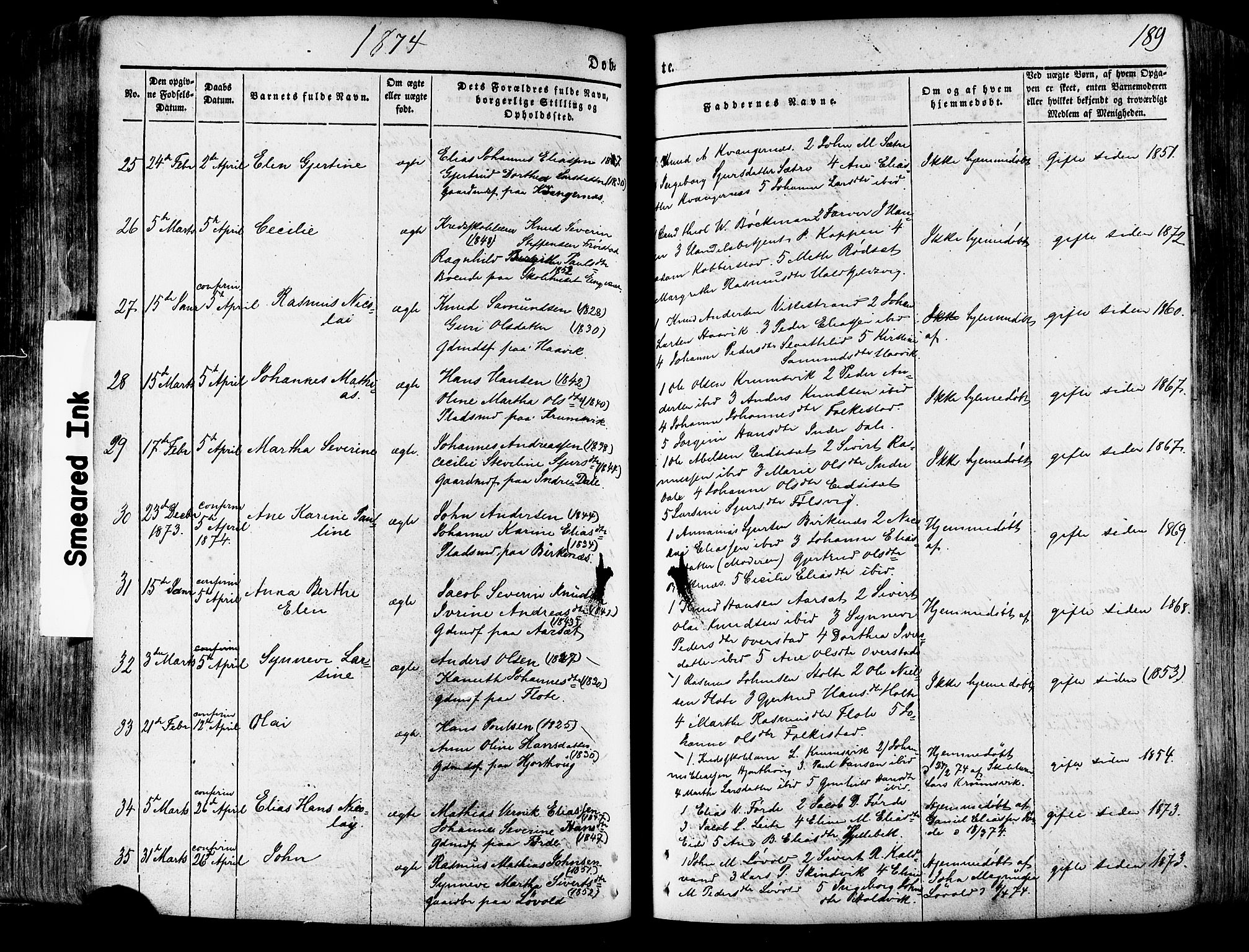 Ministerialprotokoller, klokkerbøker og fødselsregistre - Møre og Romsdal, AV/SAT-A-1454/511/L0140: Ministerialbok nr. 511A07, 1851-1878, s. 189