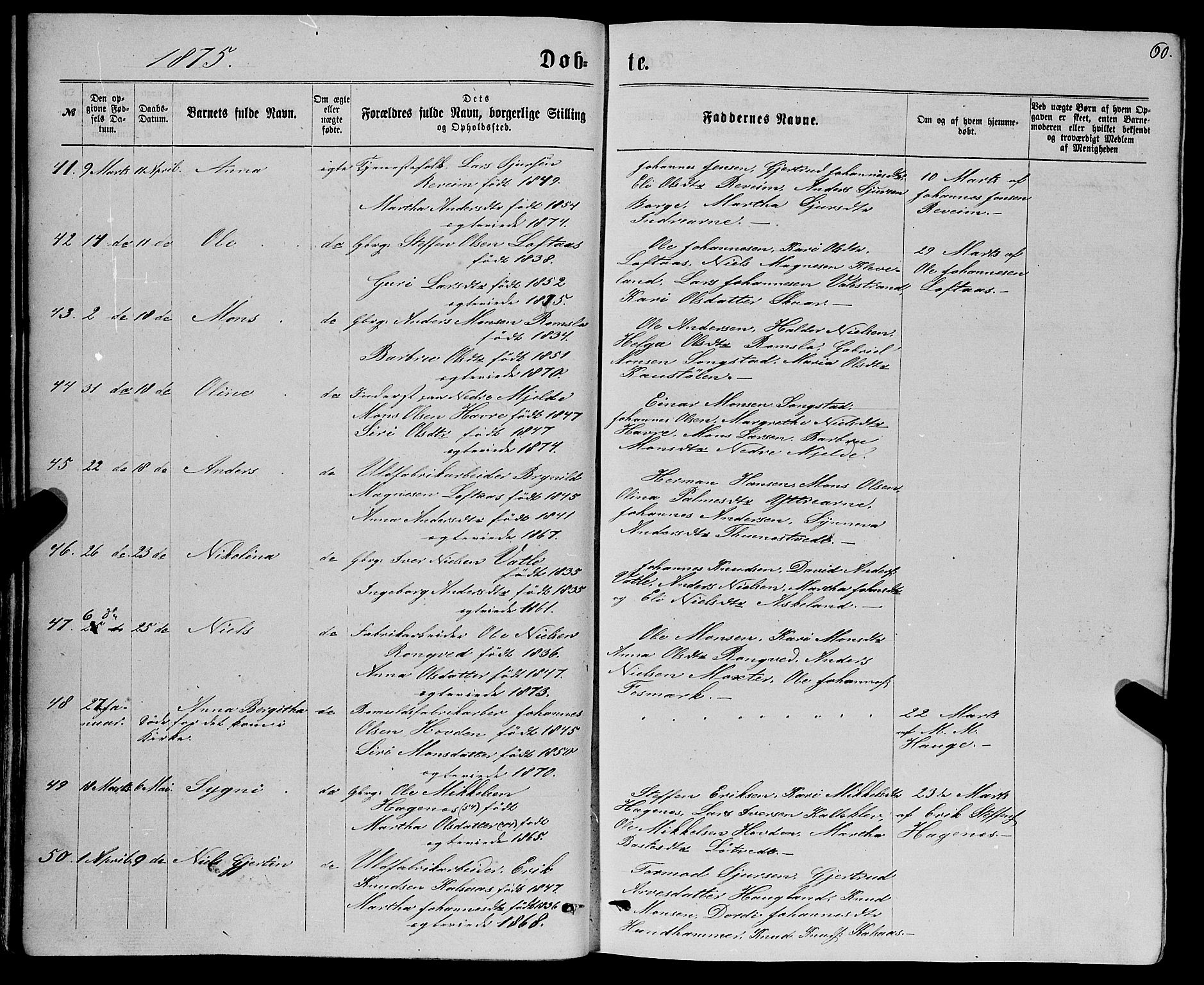 Haus sokneprestembete, AV/SAB-A-75601/H/Haa: Ministerialbok nr. A 18, 1871-1877, s. 60