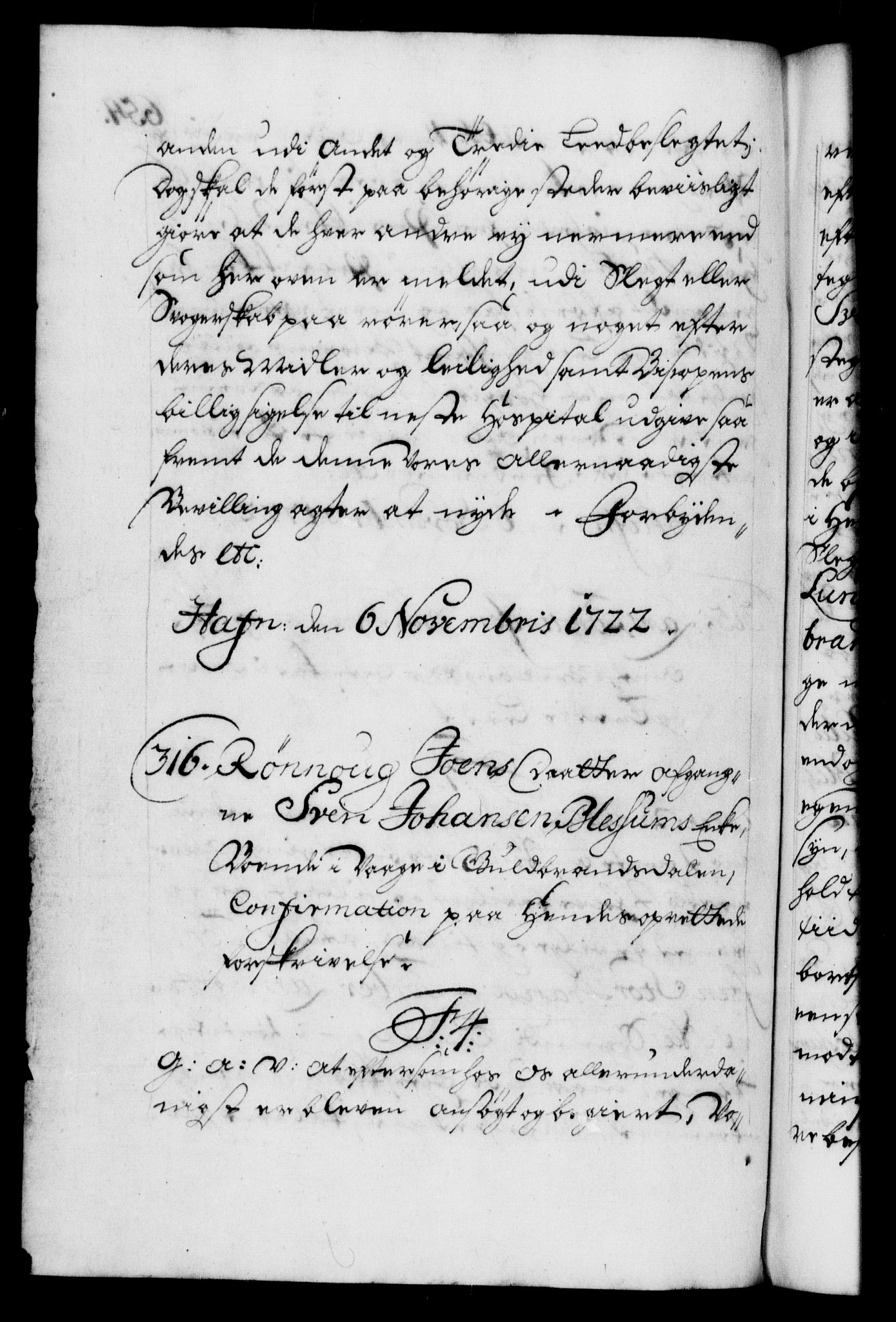 Danske Kanselli 1572-1799, AV/RA-EA-3023/F/Fc/Fca/Fcaa/L0023: Norske registre, 1720-1722, s. 654b