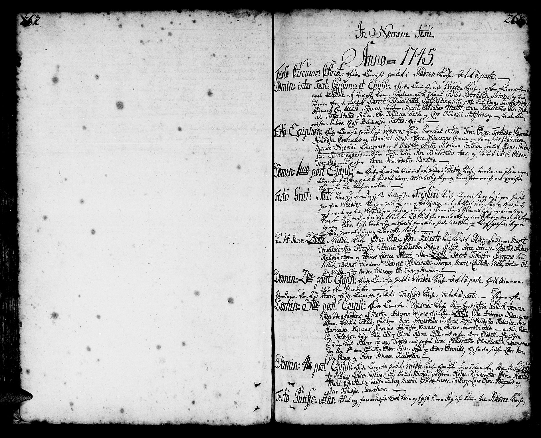 Ministerialprotokoller, klokkerbøker og fødselsregistre - Møre og Romsdal, AV/SAT-A-1454/547/L0599: Ministerialbok nr. 547A01, 1721-1764, s. 262-263