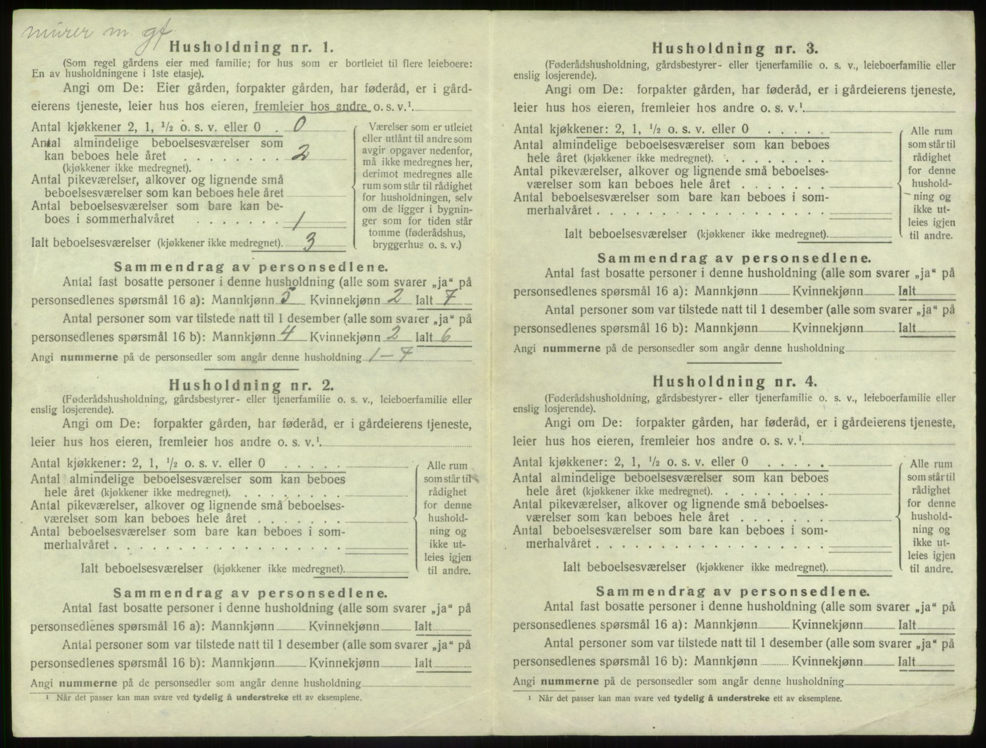 SAB, Folketelling 1920 for 1431 Jølster herred, 1920, s. 442