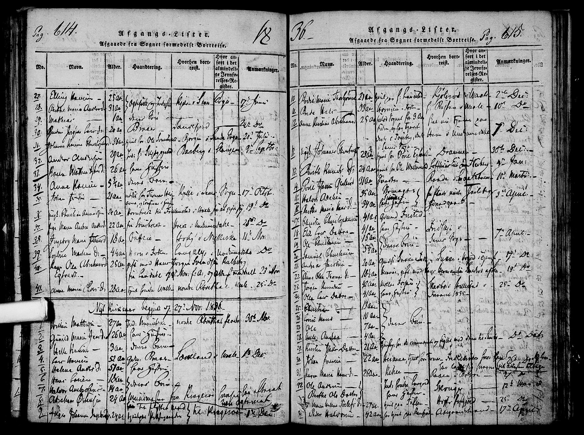 Ramnes kirkebøker, SAKO/A-314/F/Fa/L0004: Ministerialbok nr. I 4, 1813-1840, s. 614-615