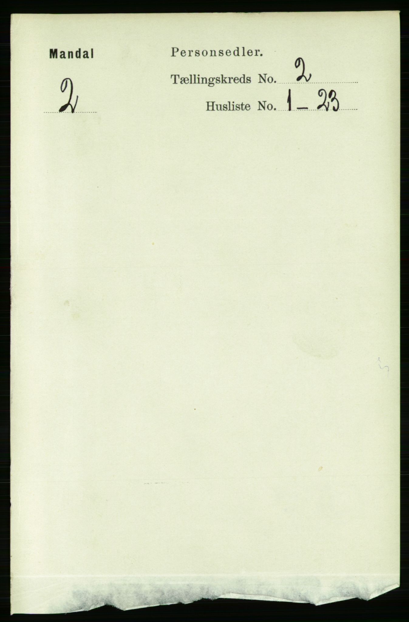 RA, Folketelling 1891 for 1002 Mandal ladested, 1891, s. 1507