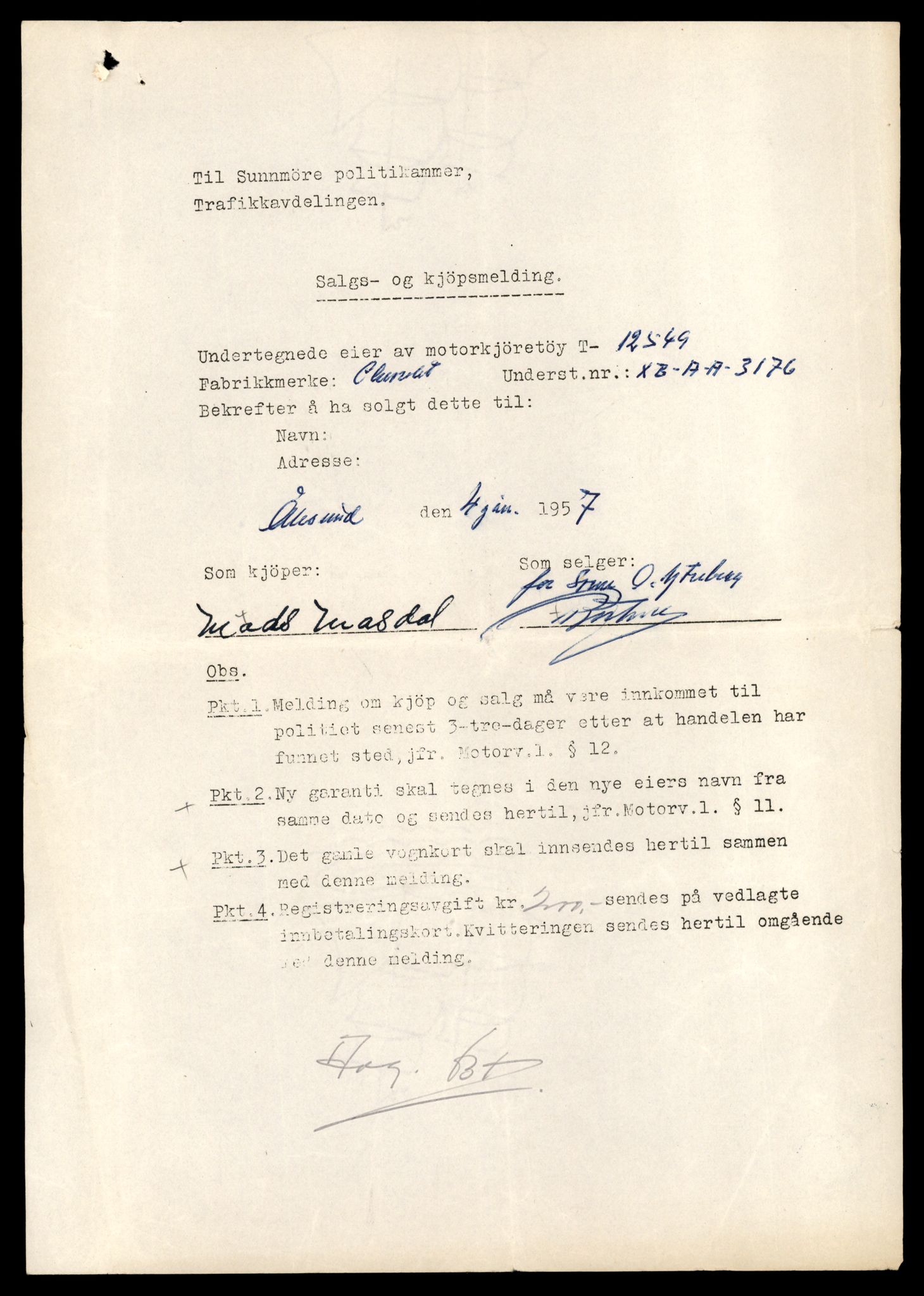 Møre og Romsdal vegkontor - Ålesund trafikkstasjon, AV/SAT-A-4099/F/Fe/L0034: Registreringskort for kjøretøy T 12500 - T 12652, 1927-1998, s. 932