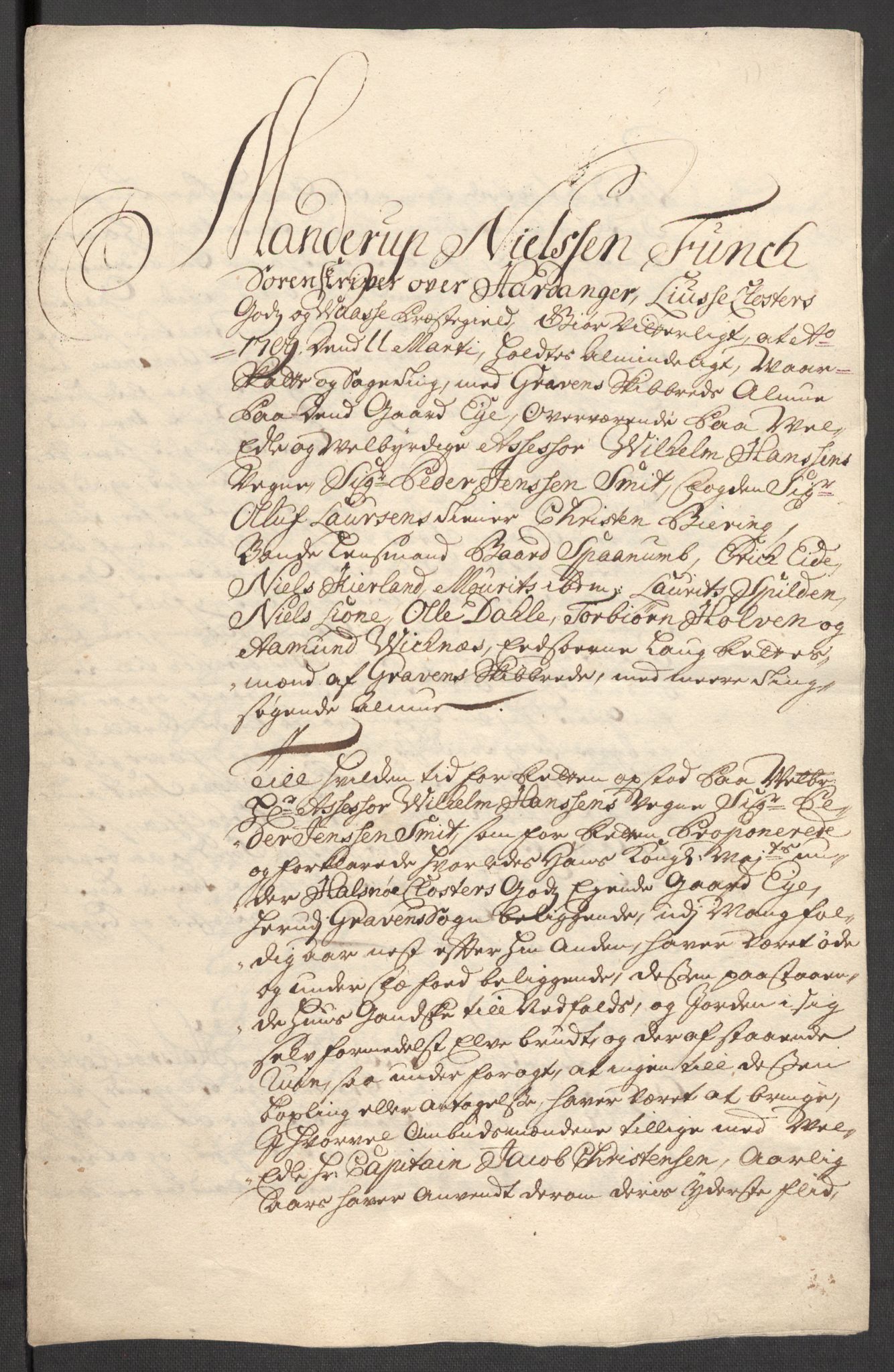Rentekammeret inntil 1814, Reviderte regnskaper, Fogderegnskap, RA/EA-4092/R48/L2985: Fogderegnskap Sunnhordland og Hardanger, 1708, s. 297