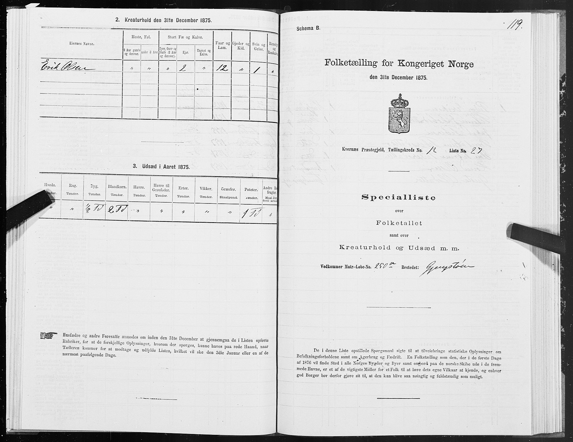 SAT, Folketelling 1875 for 1553P Kvernes prestegjeld, 1875, s. 6119