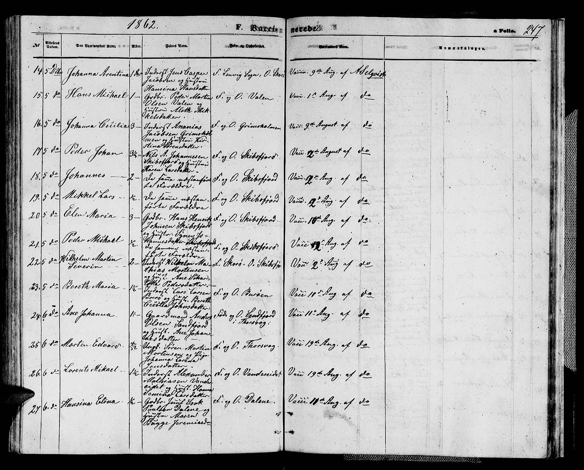 Karlsøy sokneprestembete, AV/SATØ-S-1299/H/Ha/Hab/L0003klokker: Klokkerbok nr. 3, 1862-1877, s. 247