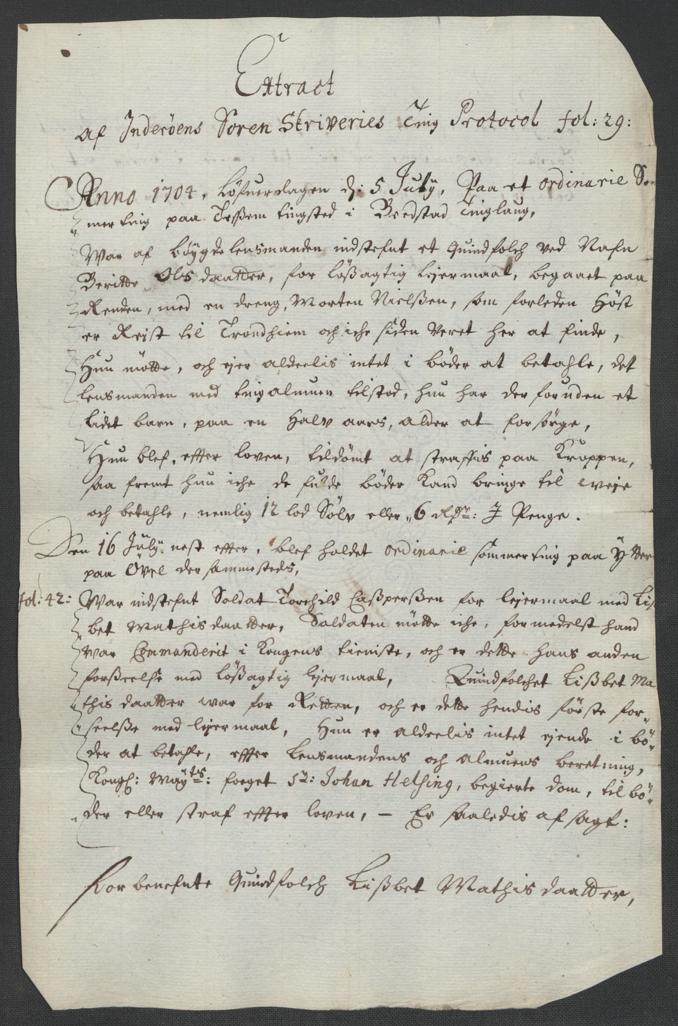 Rentekammeret inntil 1814, Reviderte regnskaper, Fogderegnskap, AV/RA-EA-4092/R63/L4313: Fogderegnskap Inderøy, 1703-1704, s. 538