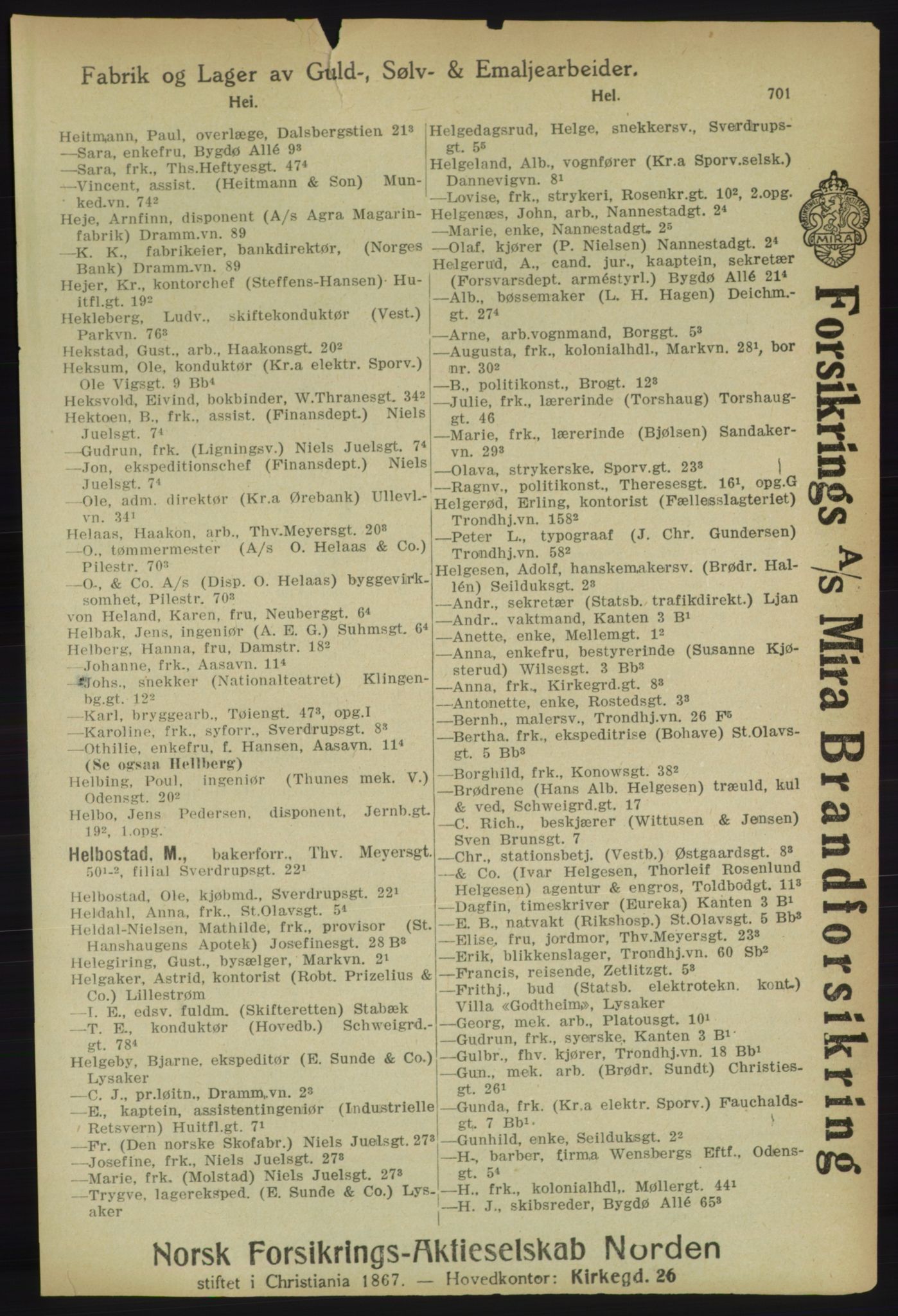 Kristiania/Oslo adressebok, PUBL/-, 1918, s. 726