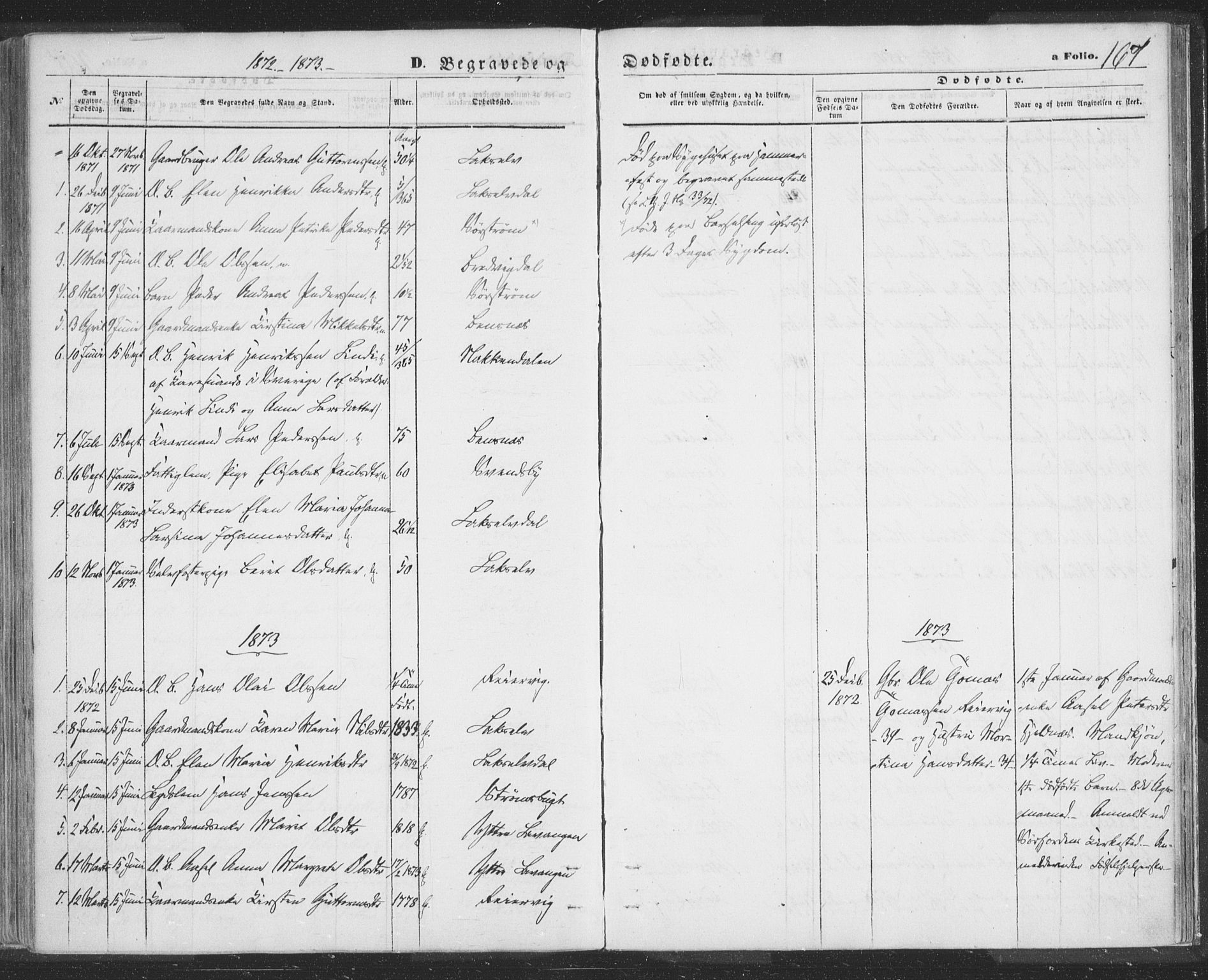 Lyngen sokneprestembete, AV/SATØ-S-1289/H/He/Hea/L0009kirke: Ministerialbok nr. 9, 1864-1882, s. 167