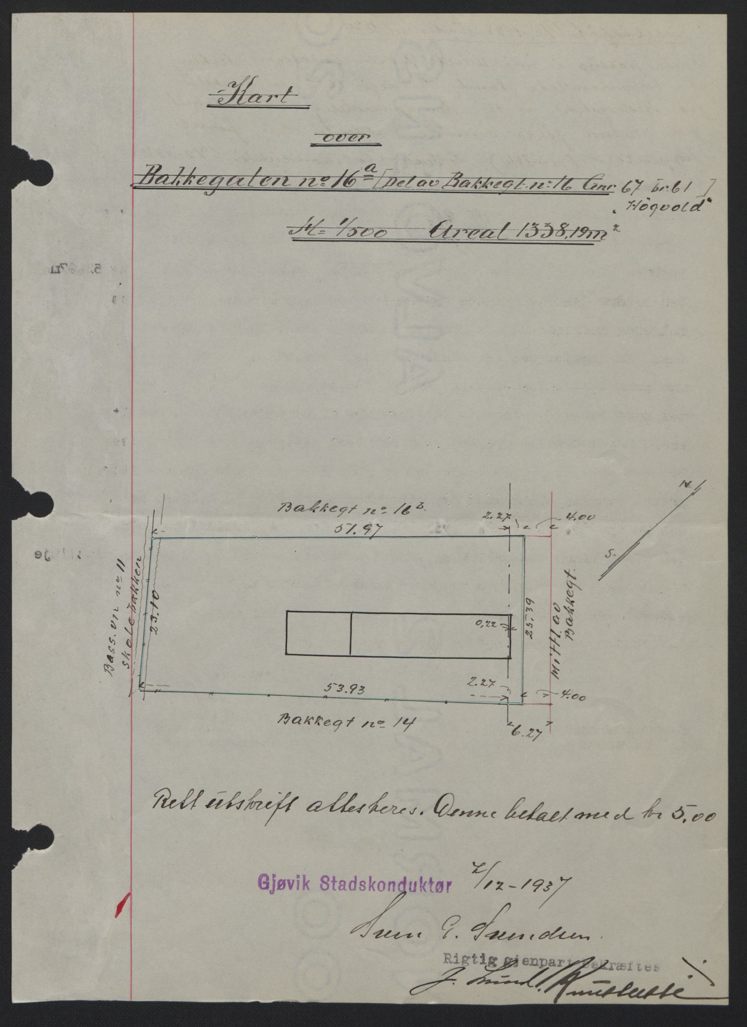 Toten tingrett, SAH/TING-006/H/Hb/Hbc/L0003: Pantebok nr. Hbc-03, 1937-1938, Dagboknr: 2912/1937