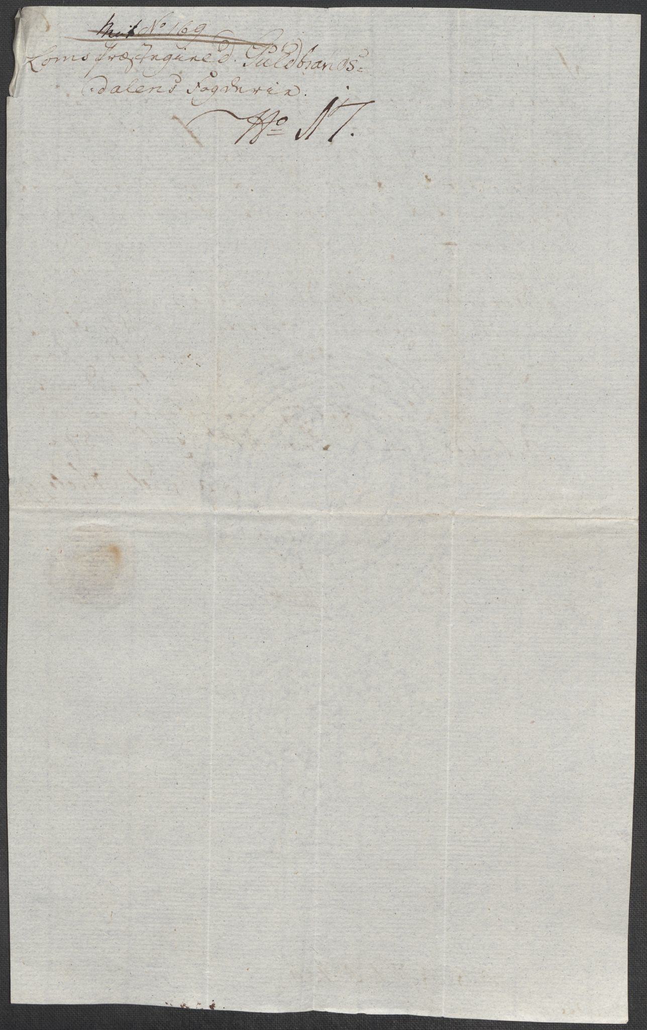 Rentekammeret inntil 1814, Reviderte regnskaper, Mindre regnskaper, AV/RA-EA-4068/Rf/Rfe/L0010: Fosen fogderi, Gudbrandsdalen fogderi, 1789, s. 184