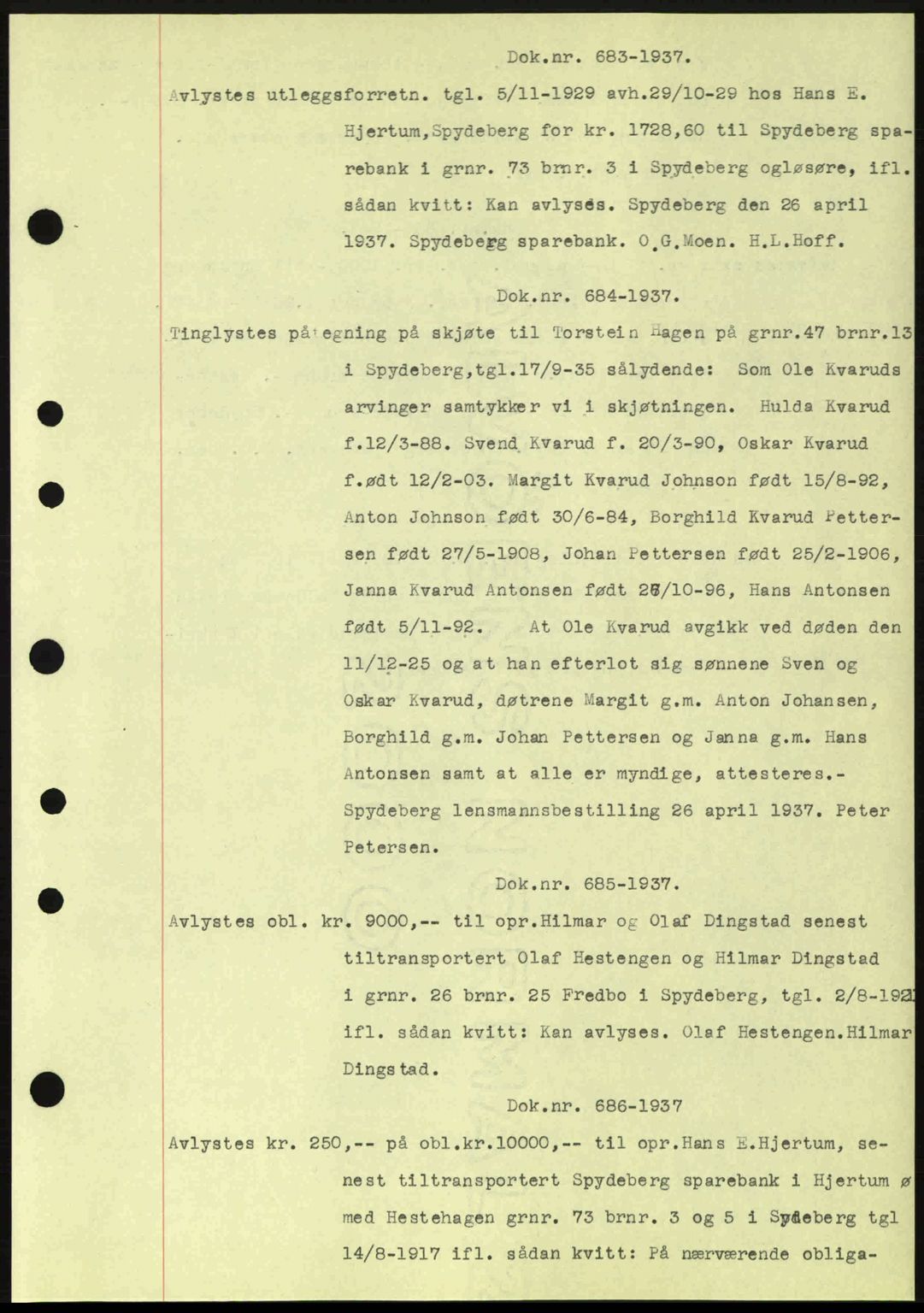 Moss sorenskriveri, SAO/A-10168: Pantebok nr. B3, 1937-1937, Dagboknr: 683/1937