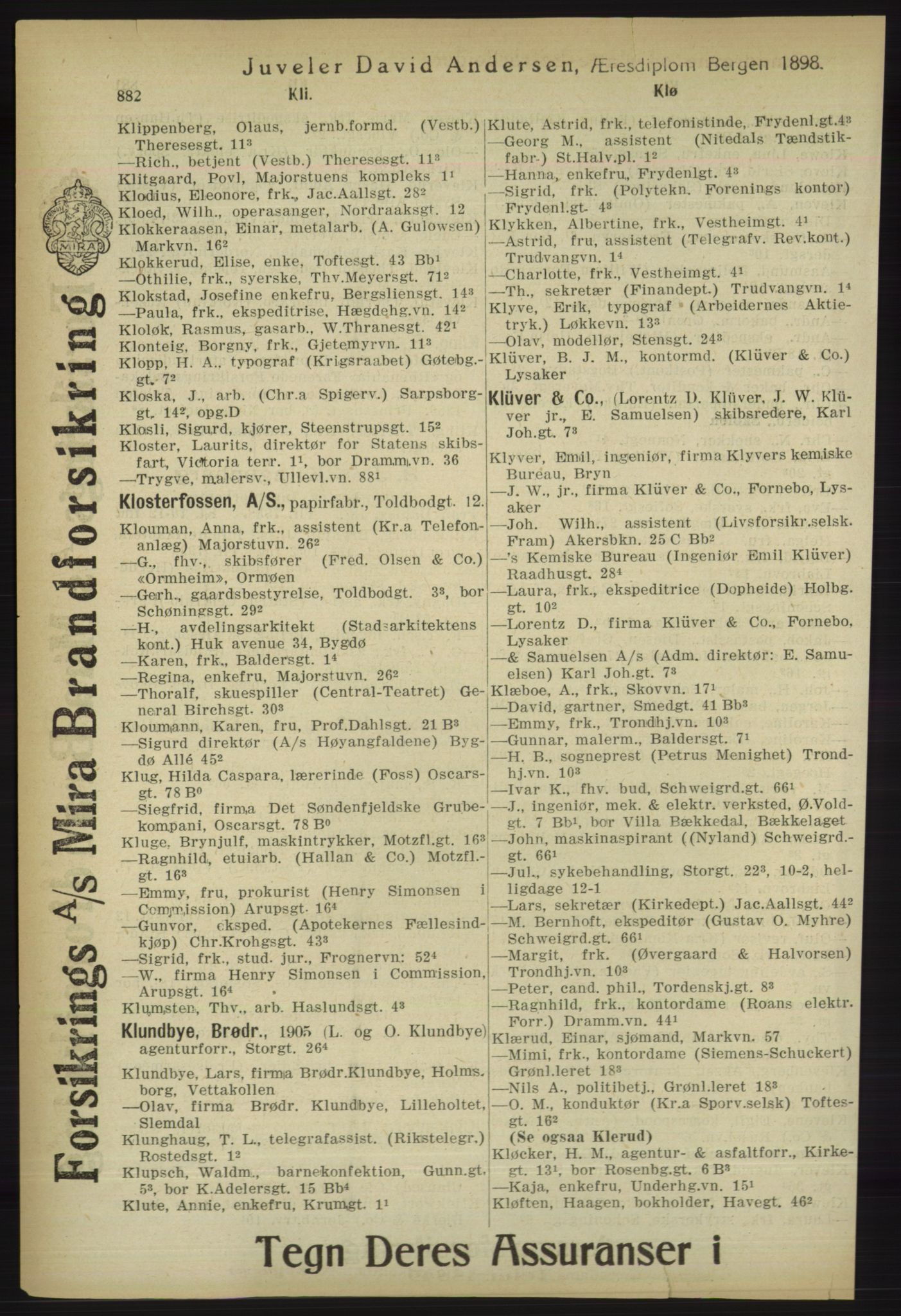 Kristiania/Oslo adressebok, PUBL/-, 1918, s. 907