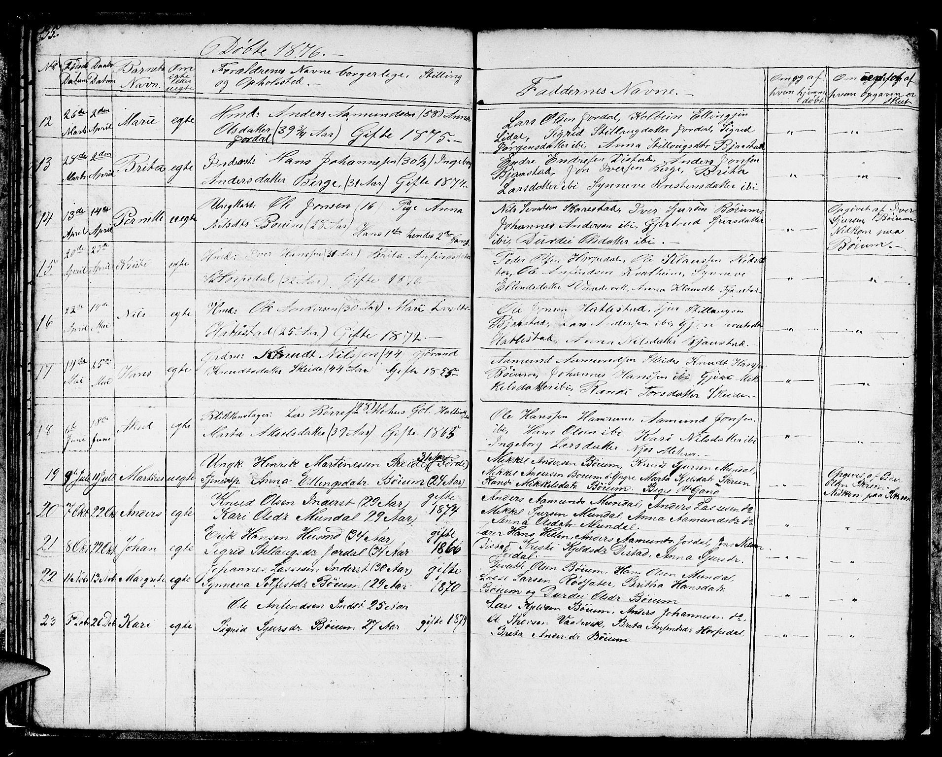 Balestrand sokneprestembete, AV/SAB-A-79601/H/Hab/Habb/L0001: Klokkerbok nr. B 1, 1853-1879, s. 35